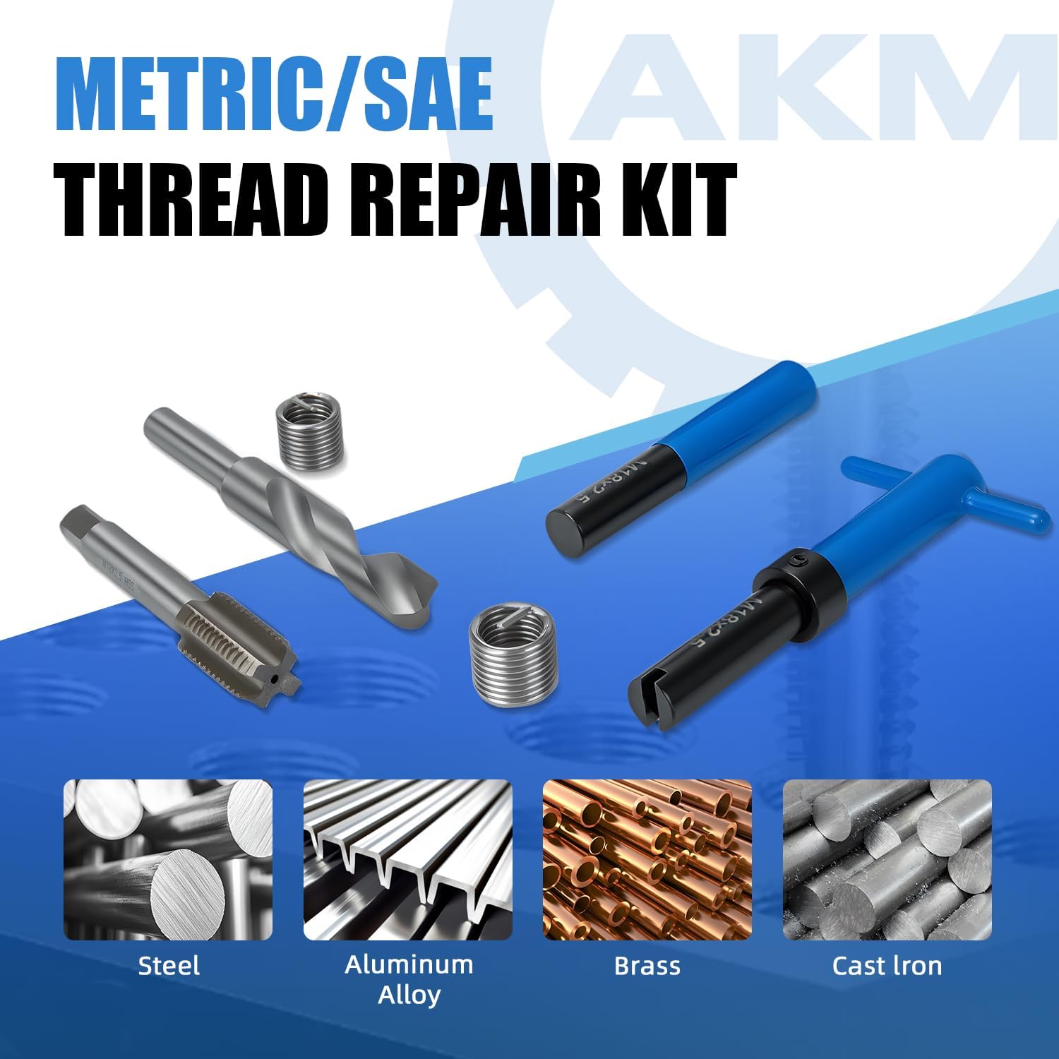 AKM 15PCS M20*2.5 Metric Thread Repair Kit