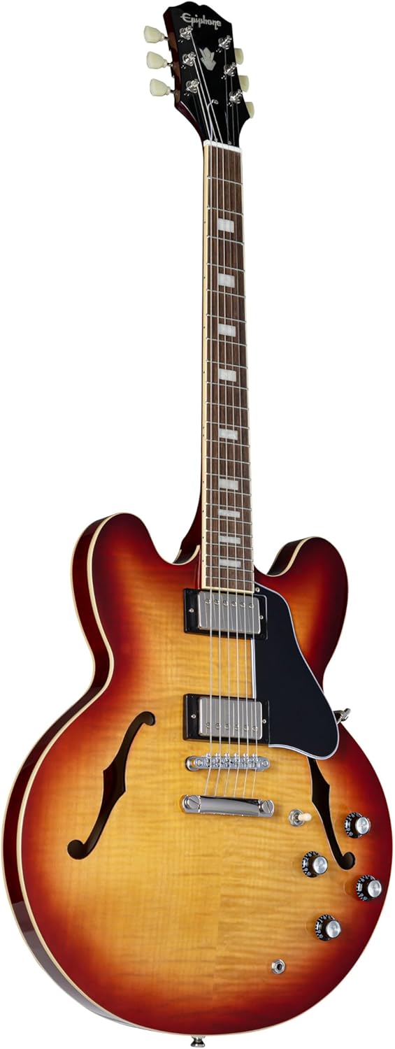 Epiphone ES335 Figured Top Semi Hollowbody, Raspberry Tea Burst