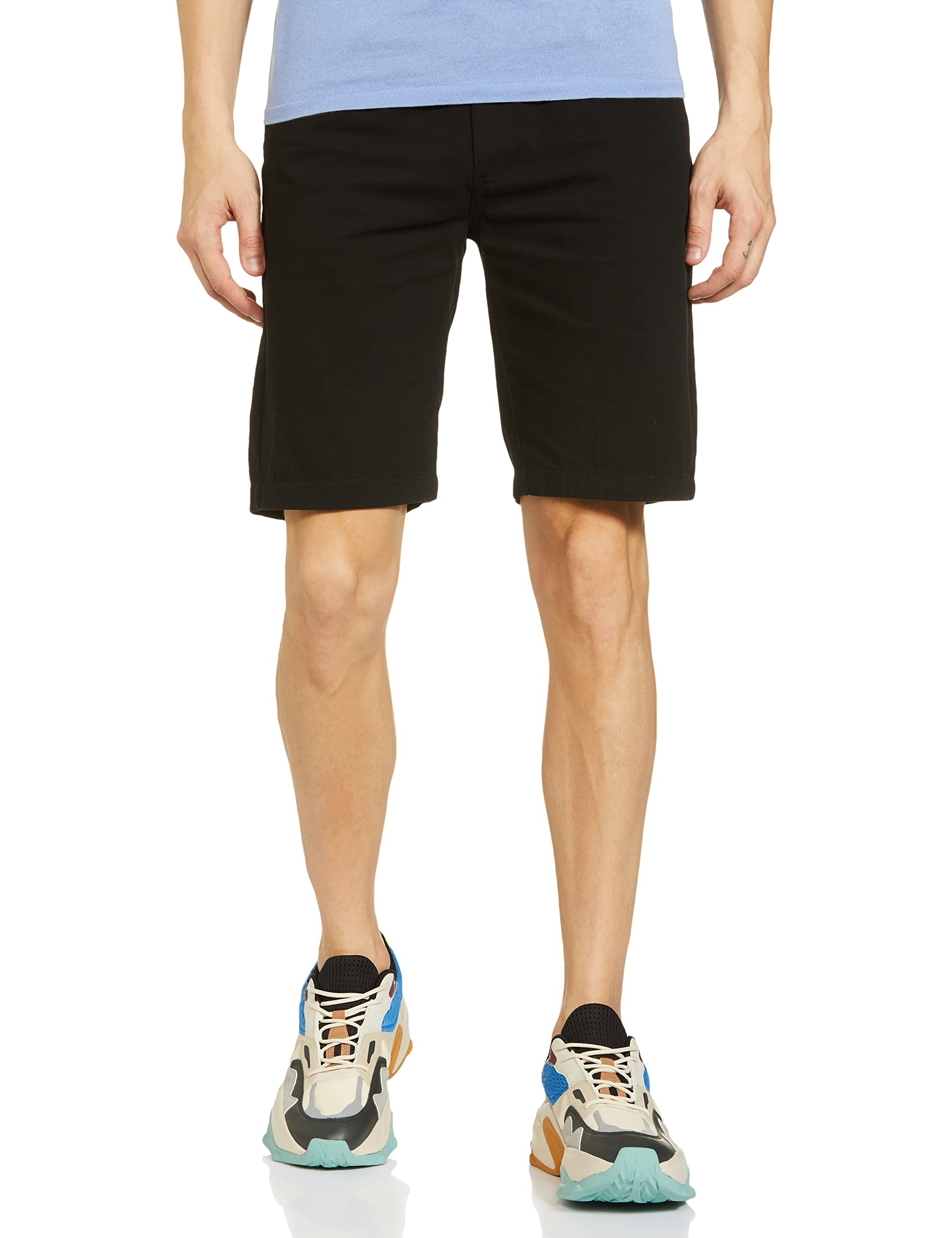 the indian garage co Men Slim Fit Solid Mid-Rise Chino Shorts-picture-50