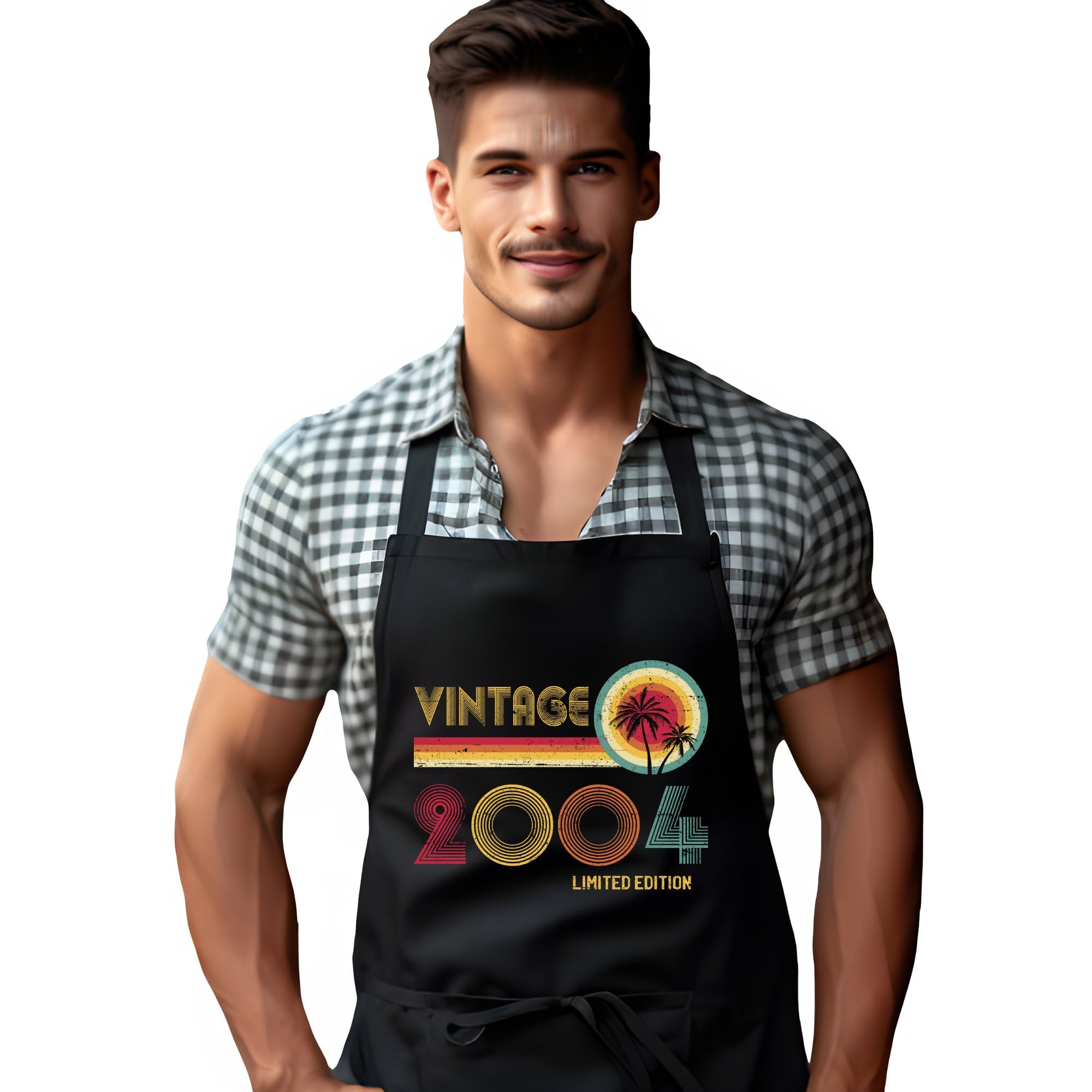 DCG PRINTWEAR Funny 21st Apron for Men – Born in 2004 Gift Idea – Novelty Cooking Apron for Him – 21 Years Old Today