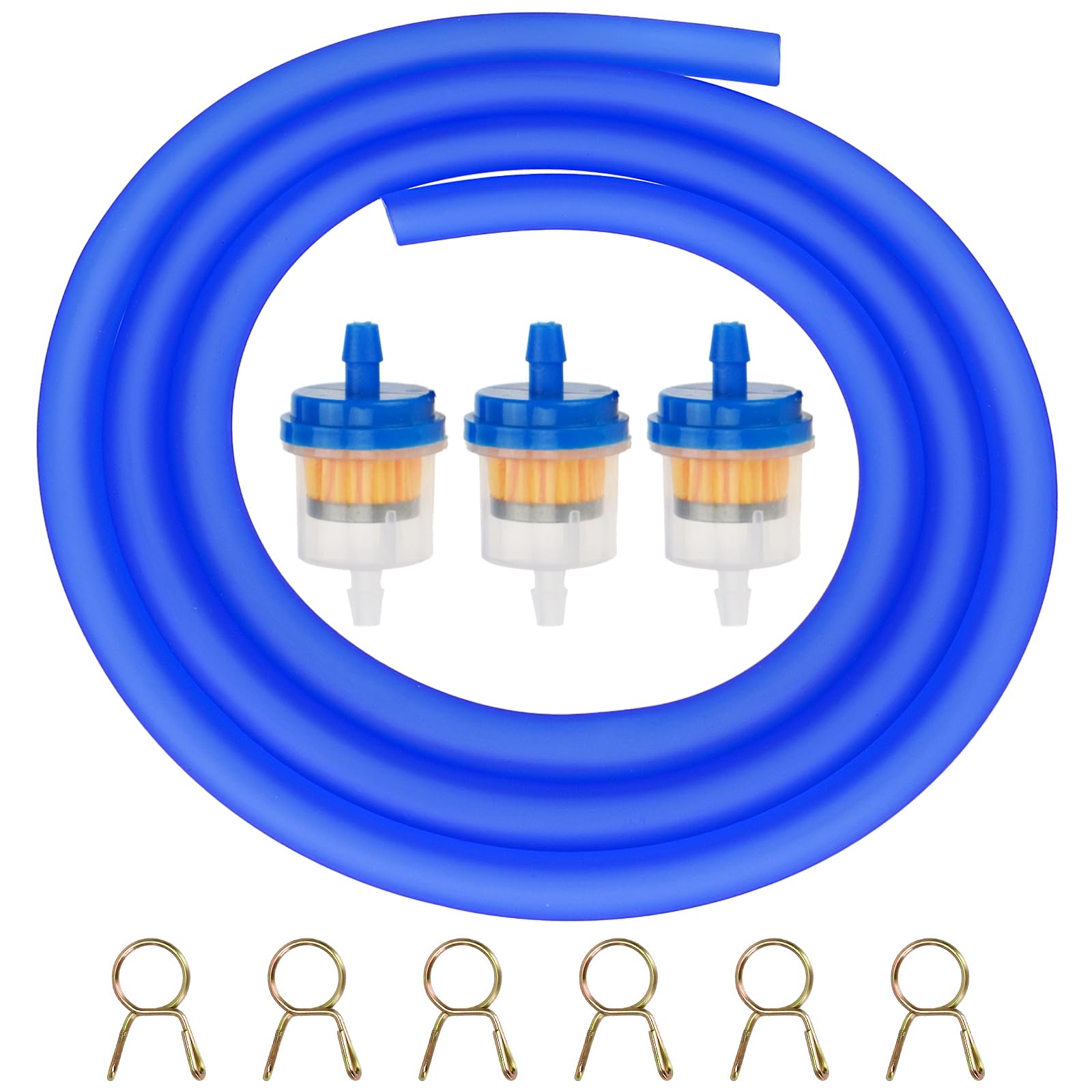 HIAORS Dirt Bike Gas Fuel Line 3/16 Compatible with GY6 139QMB 157QMJ SSR110 150cc 125cc 90cc 70cc 50cc Taotao Apollo Scooter Moped Go Kart ATV Quad 4 Wheeler Motorcycle Parts Blue with Fuel Filter