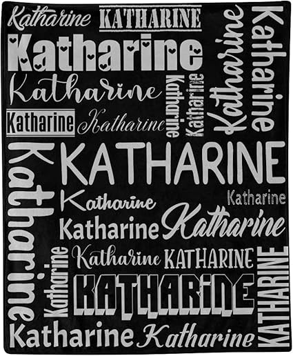 Personalized Blanket for Kids Adults Personalized Name Blanket Custom Blanket with Name Personalized Gifts for Christmas Birthday Valentines Day Mothers Fathers Day (Black&Gray, 40"x50")