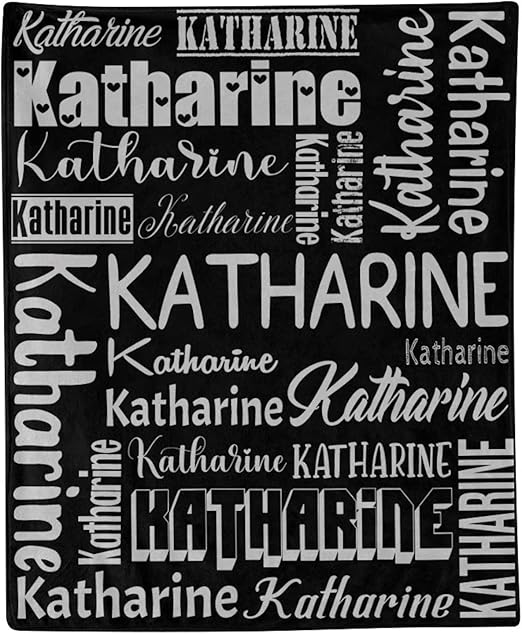 Personalized Blanket for Kids Adults Personalized Name Blanket Custom Blanket with Name Personalized Gifts for Christmas Birthday Valentines Day Mothers Fathers Day (Black&Gray, 40"x50")