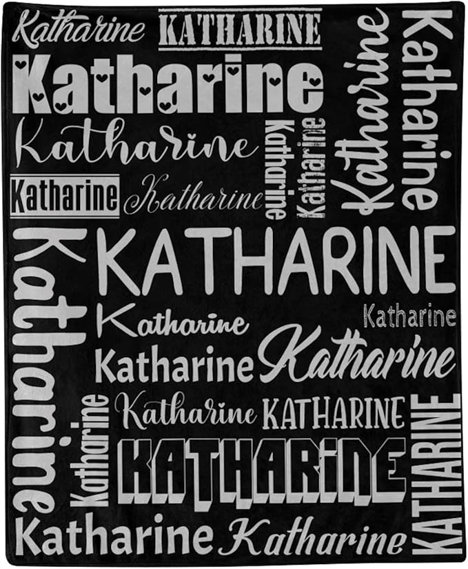 Personalized Blanket for Kids Adults Personalized Name Blanket Custom Blanket with Name Personalized Gifts for Christmas Birthday Valentines Day Mothers Fathers Day (Black&Gray, 40"x50")