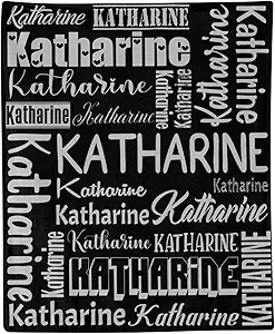 Personalized Blanket for Kids Adults Personalized Name Blanket Custom Blanket with Name Personalized Gifts for Christmas Birthday Valentines Day Mothers Fathers Day (Black&Gray, 40"x50")
