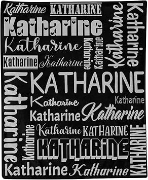 Personalized Blanket for Kids Adults Personalized Name Blanket Custom Blanket with Name Personalized Gifts for Christmas Birthday Valentines Day Mothers Fathers Day (Black&Gray, 40"x50")