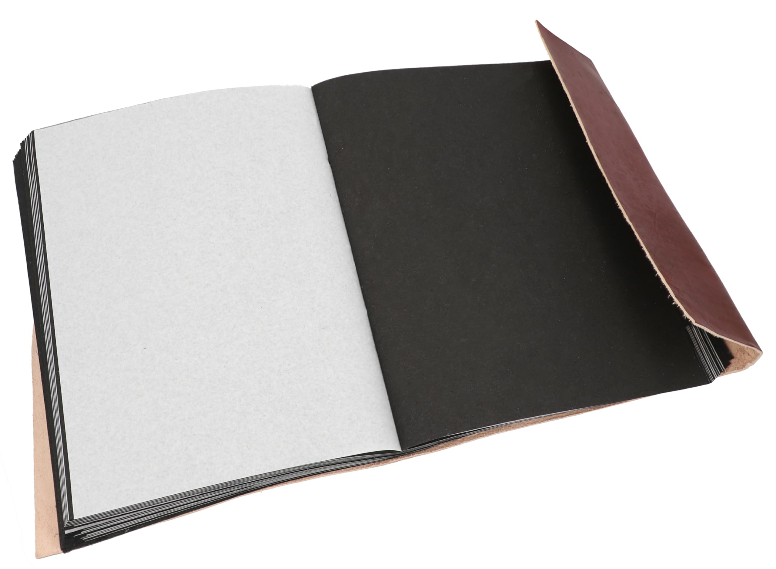 Gusti Fotoalbum Leder - Mila Ledereinband handgeschöpftes Papier Fotobuch Braun Leder
