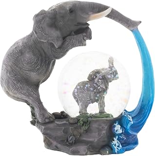 Elanze Designs Elephant Bath time Fun Magical Whimsical Tabletop Dresser Nightstand Figurine Miniature 45MM Sturdy Polyresin Glitter Water Snow Globe Decoration