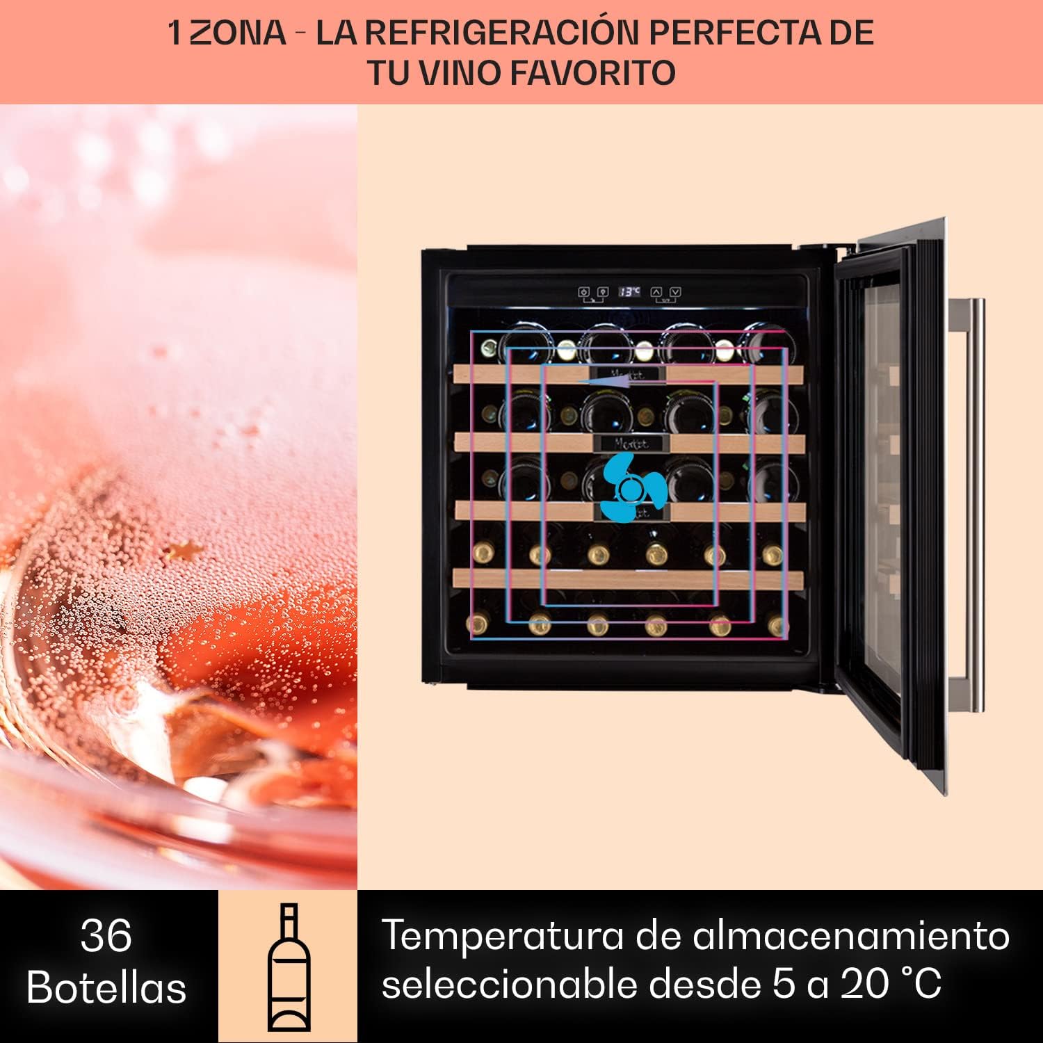 Klarstein Vinsider 36 Built-In Uno single zone cooling