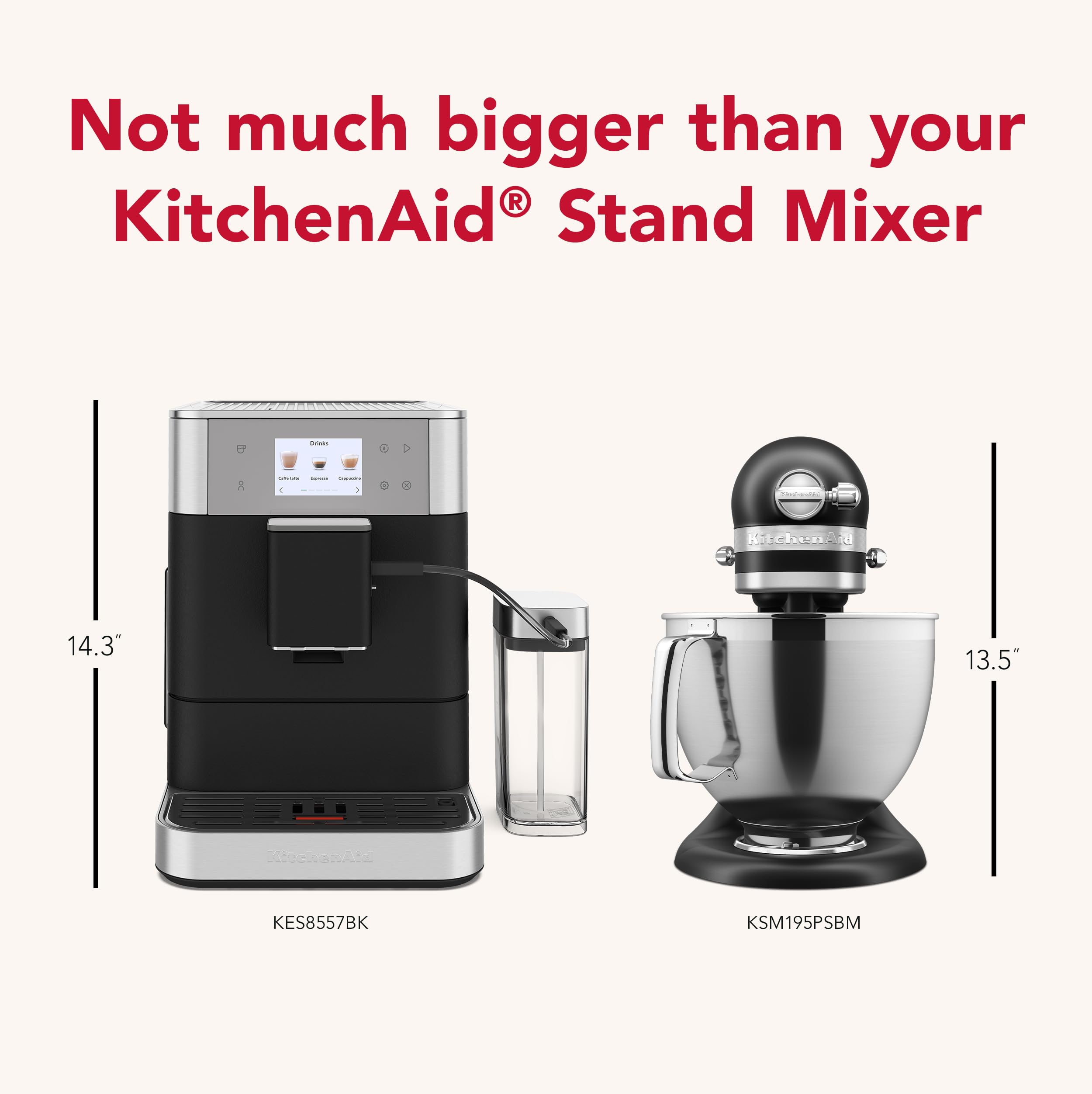 KitchenAid KF7, KES8557 Máquina de café espresso totalmente automática, 2 tazas, hierro fundido negro