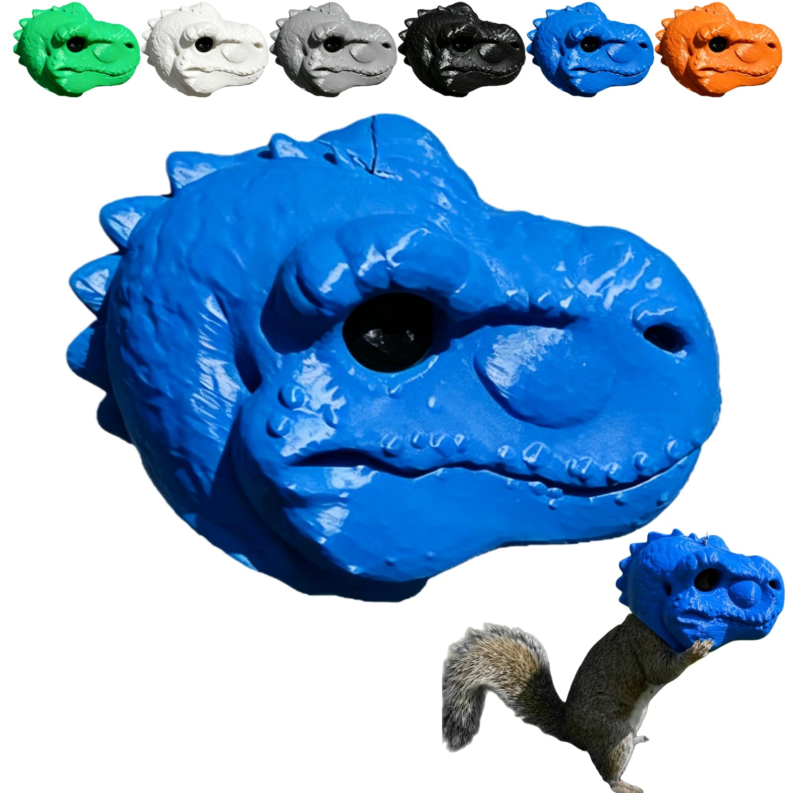 Dinosaur Head Squirrel Feeder, Funny Dino Head Squirrel Feeder