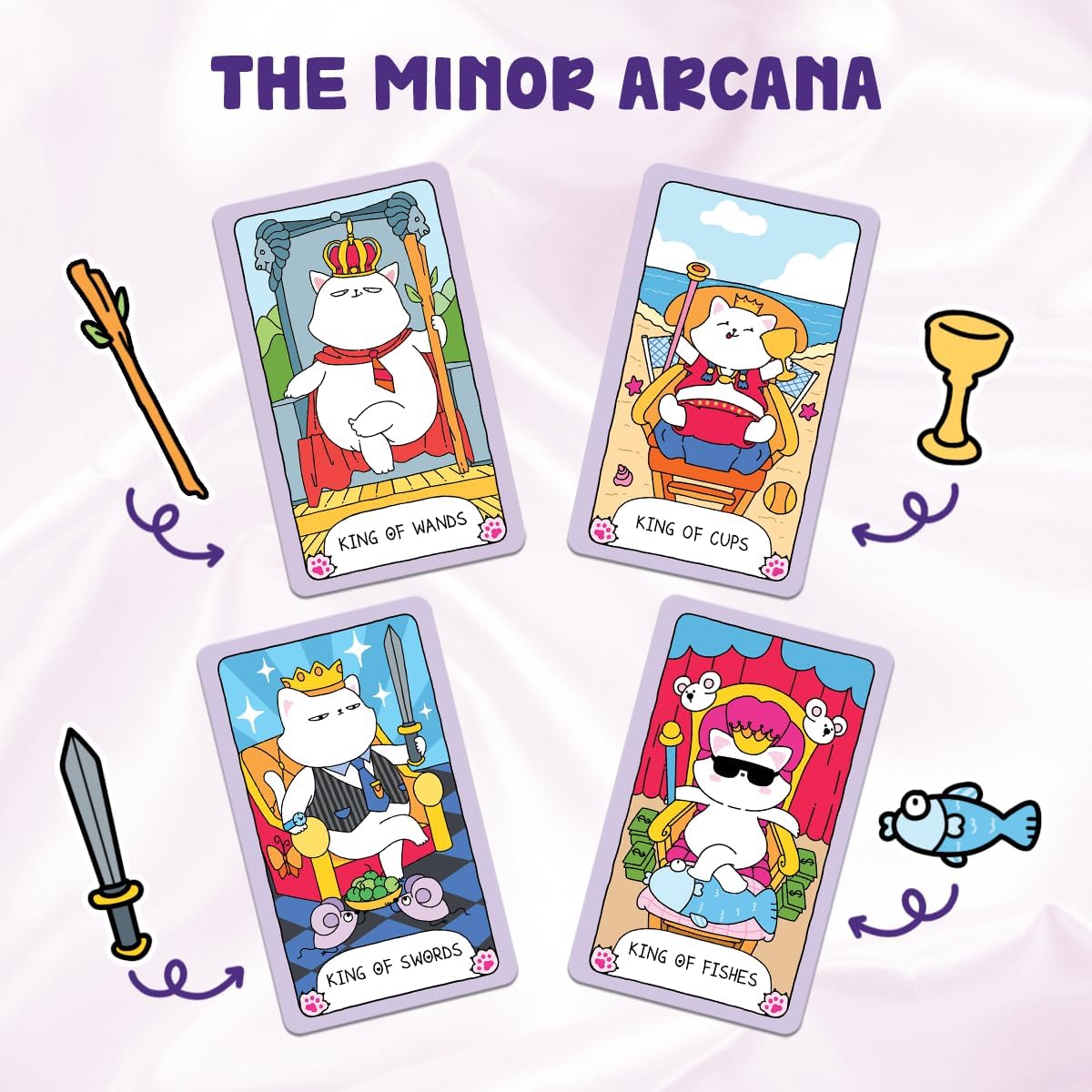 Meows Tarot Card Deck with Guidebook for Adults Beginners Cute Cards Cat Lovers - Image 6