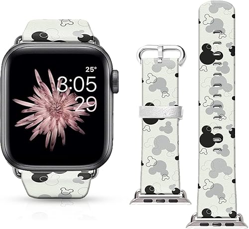 FTFCASE Correas florales de cuero compatibles con Apple Watch de 1.61, 1.57, 1.65, 1.65, 1.73 y 1.73 pulgadas, correa deportiva de silicona suave