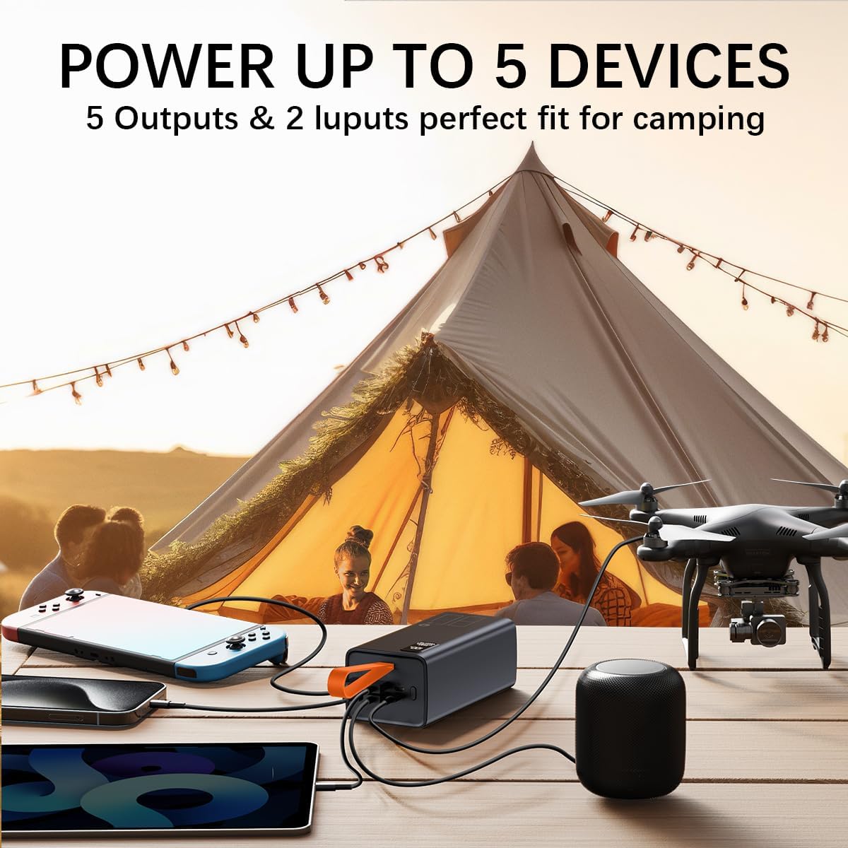 High Capacity Power Bank 80000mAh with LED Display, 30W PD & QC 3.0 Fast Charging Portable Charger, 5 Output 2 Input USB-C Battery Pack for Phone Outdoor Camping Travel Office