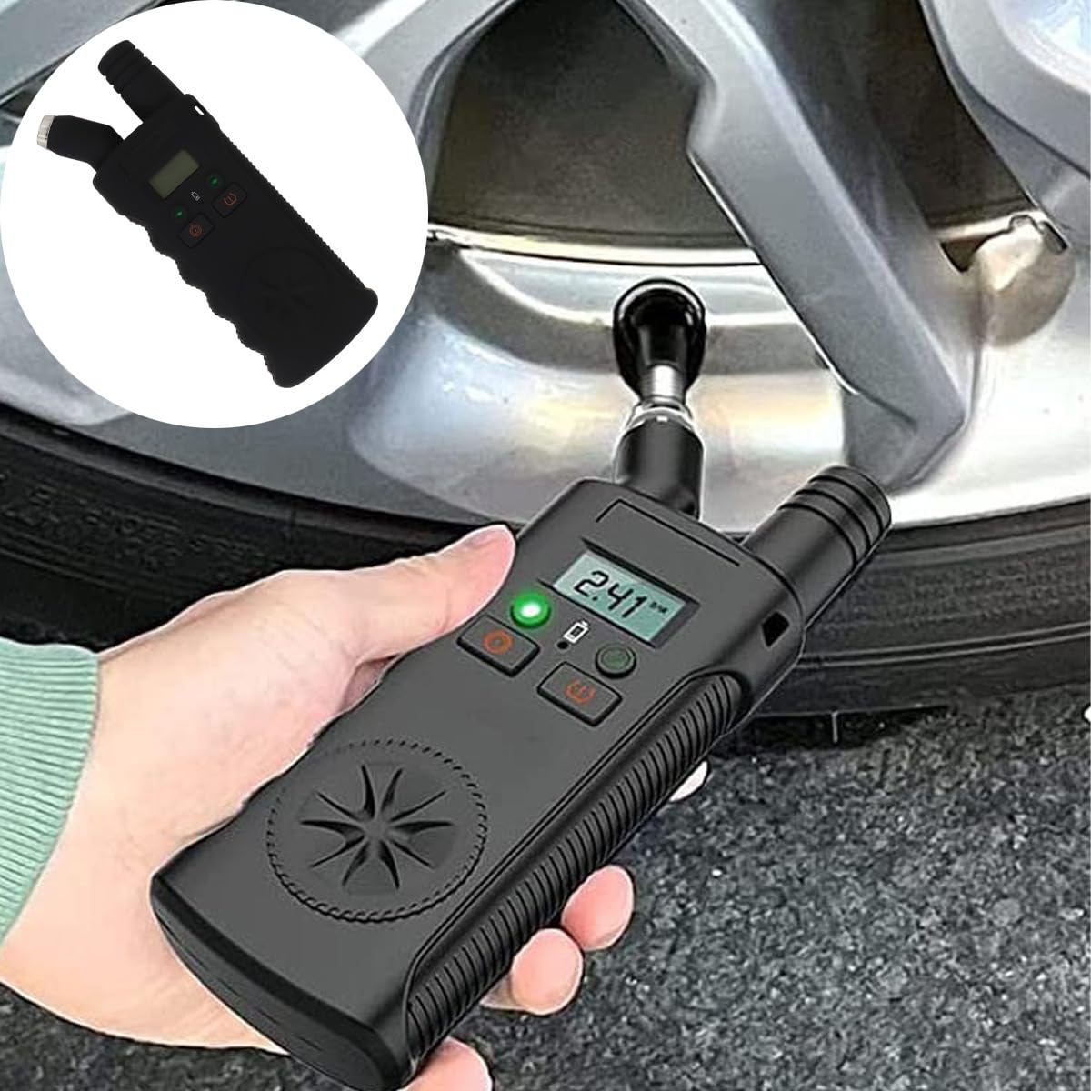 Capteur TPMS de réinitialisation 2 en 1, manomètre numérique de pression des pneus, outil de réapprentissage TPMS, 4 plages de réglage, arrêt automatique, remplacement