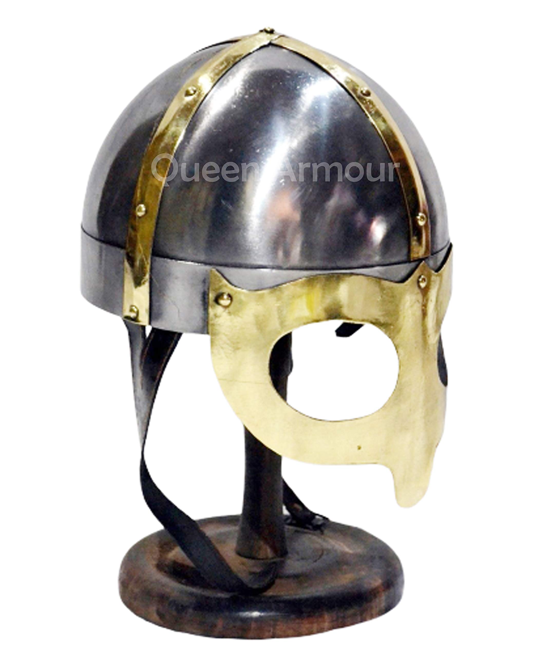 Queen Armour Viking MASK Deluxe Helmet Collectibles Medieval Helmets Silver