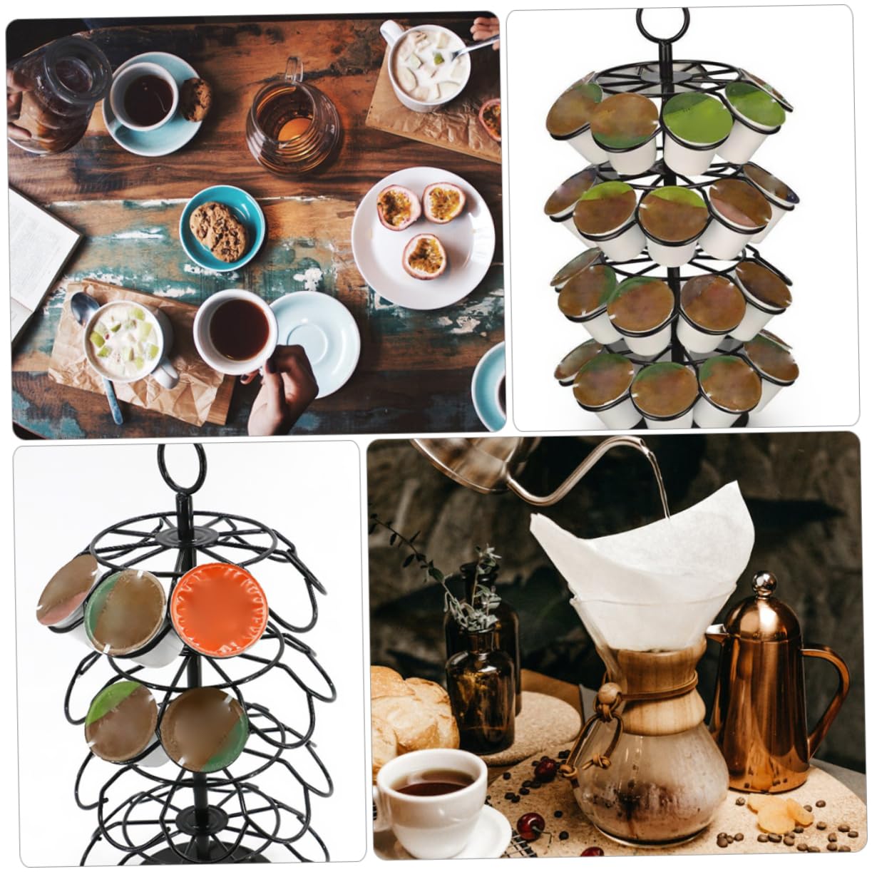 PRETYZOOM Estante para Cápsulas de Café Estante Giratorio de Rotación de Organizador para Almacenar Cápsulas de Café Cocina