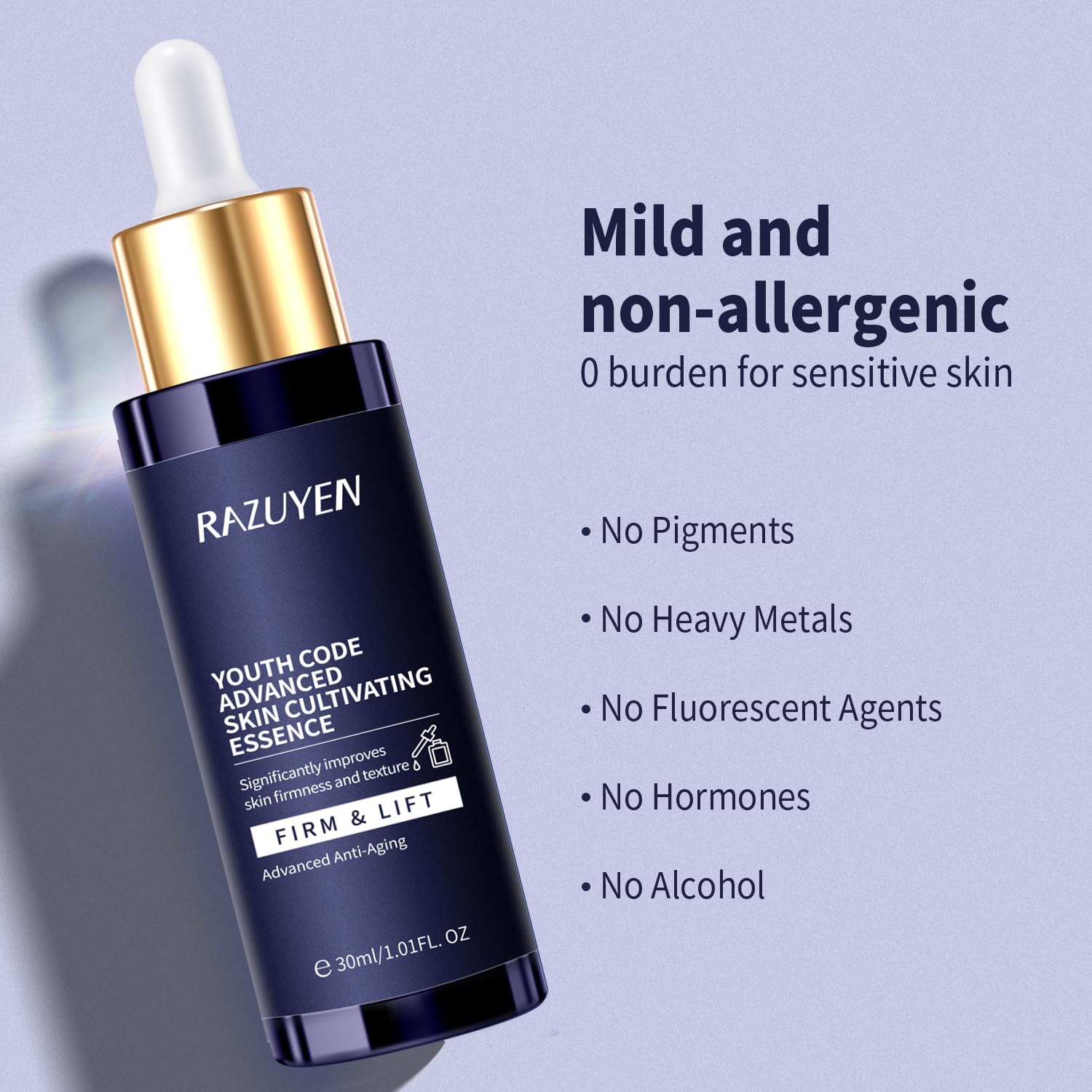 RAZUYEN Collagen Peptide Serum, Anti Aging Serum for Face Targets Wrinkles and Fine Lines Fragrance Free, Soothing Facial Serum, 30ml - Image 3