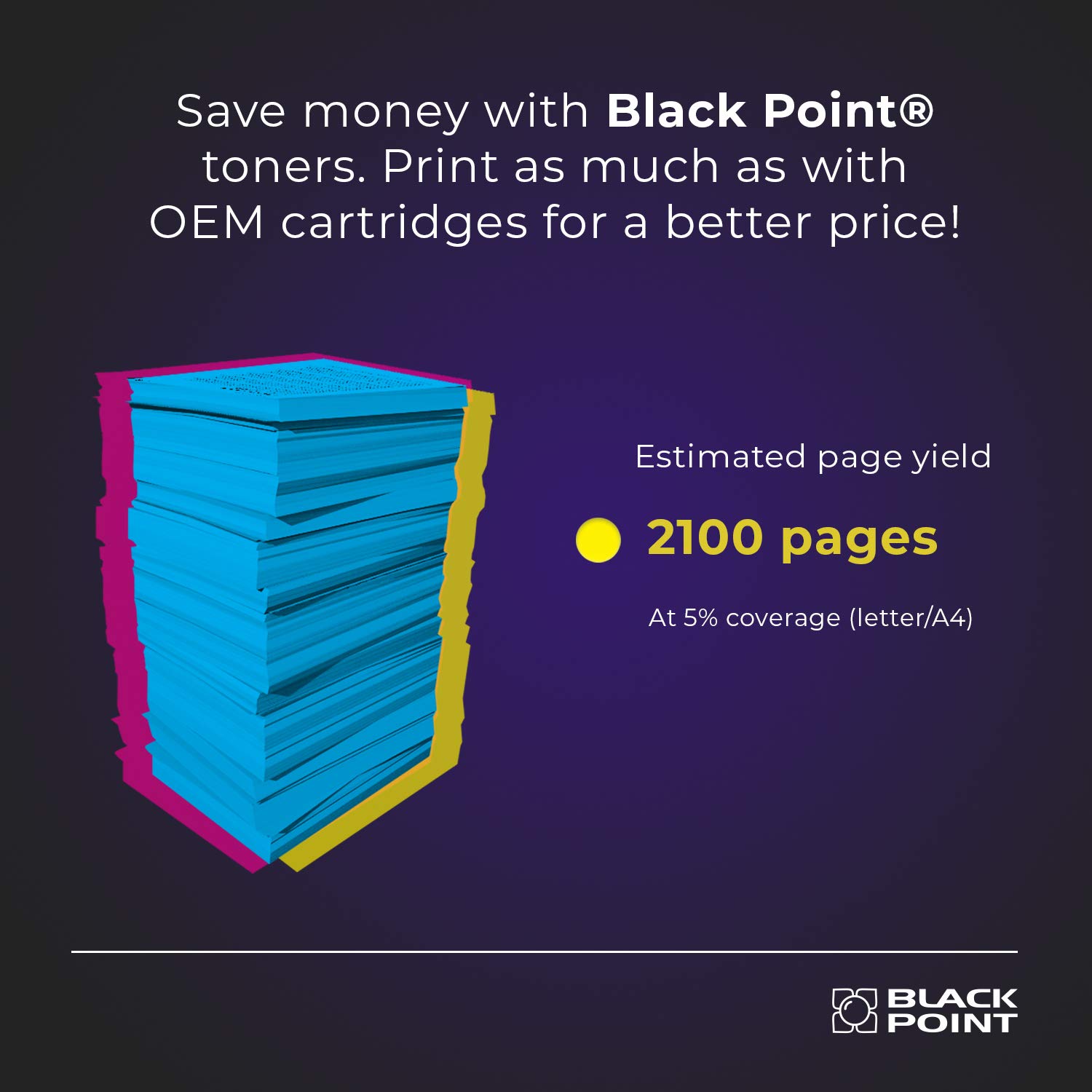Black Point [Mit Chip Toner Kompatibel zu W2032A (HP 415A) - Gelb - für HP Color LaserJet Pro: M454dn – Bild 3
