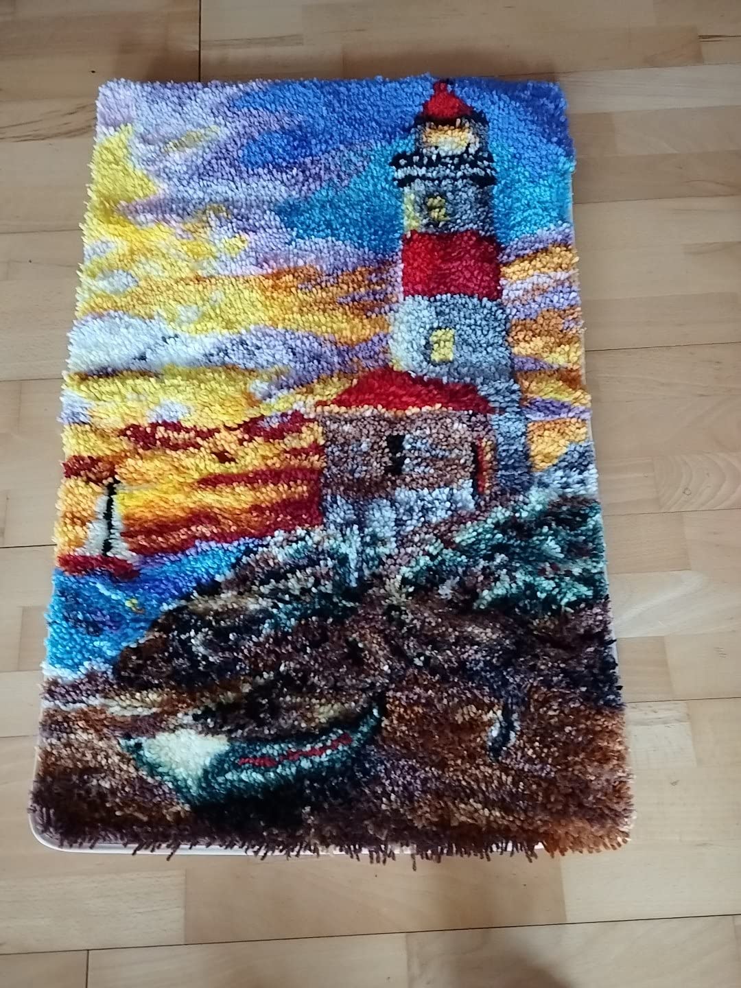 Knüpfteppich Zum Selber Knüpfen Leuchtturm Tapisserie Teppich Knüpf ...