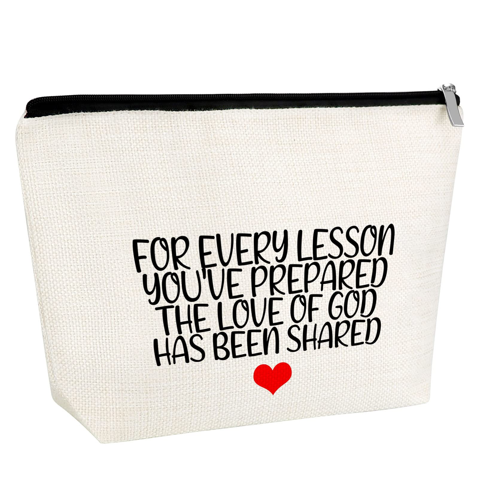 Christian Cosmetic Bag - Makeup Bags for Teachers Day Appreciation Gifts - Travel Cosmetic Pouch for Sunday School Teachers