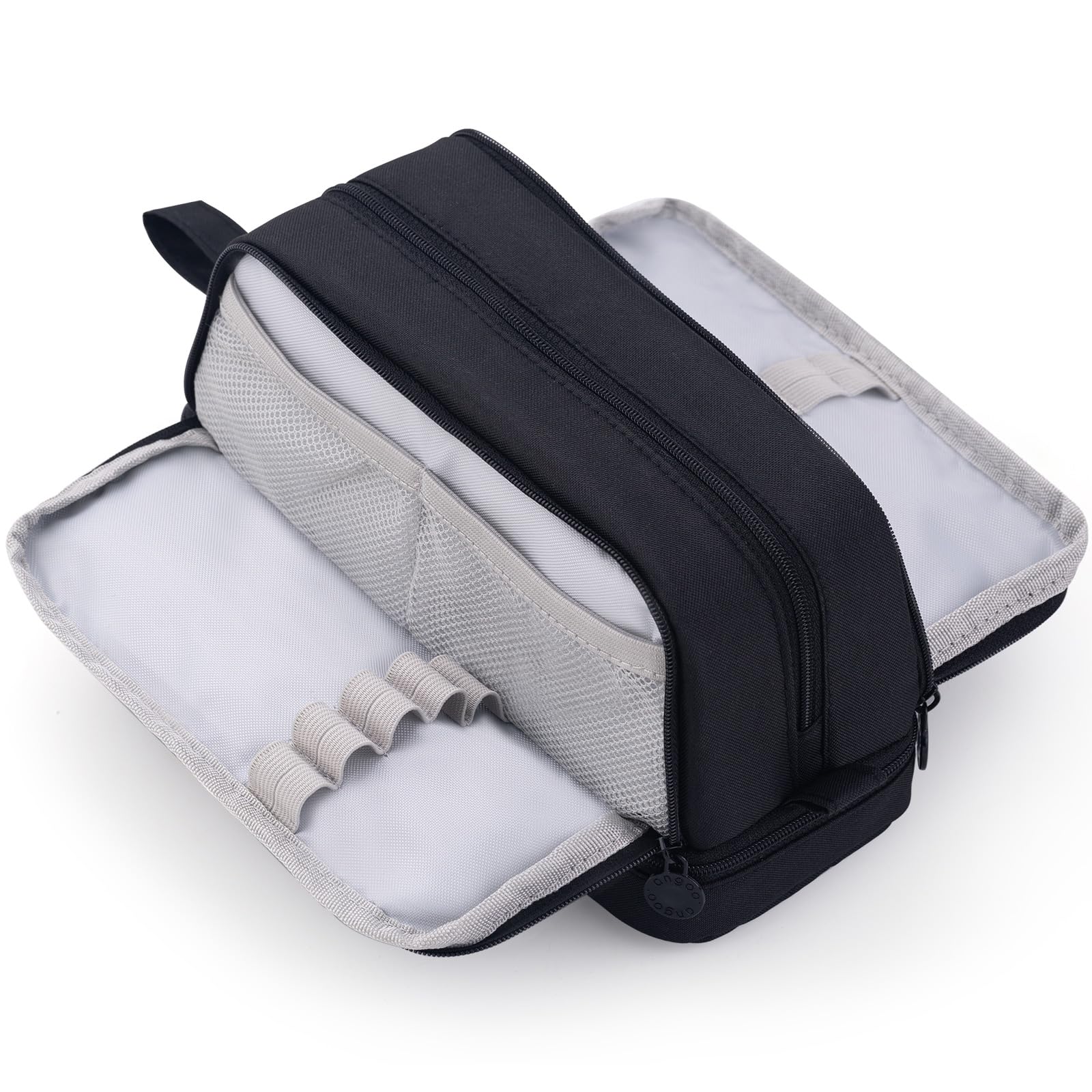 CICIMELON Large Capacity Pen Pencil Case with 4 Compartments, Multi-Slot Pencil Pouch Bag Aesthetic School Supplies Organizer for Teens Adults (Black)