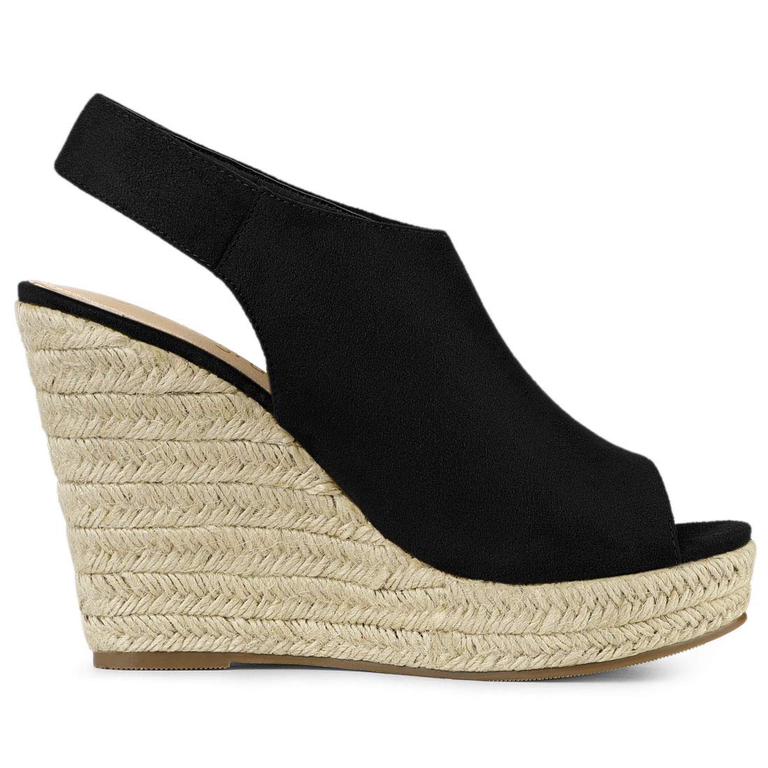 Allegra K Sandalias de cuña con plataforma de alpargata para mujer