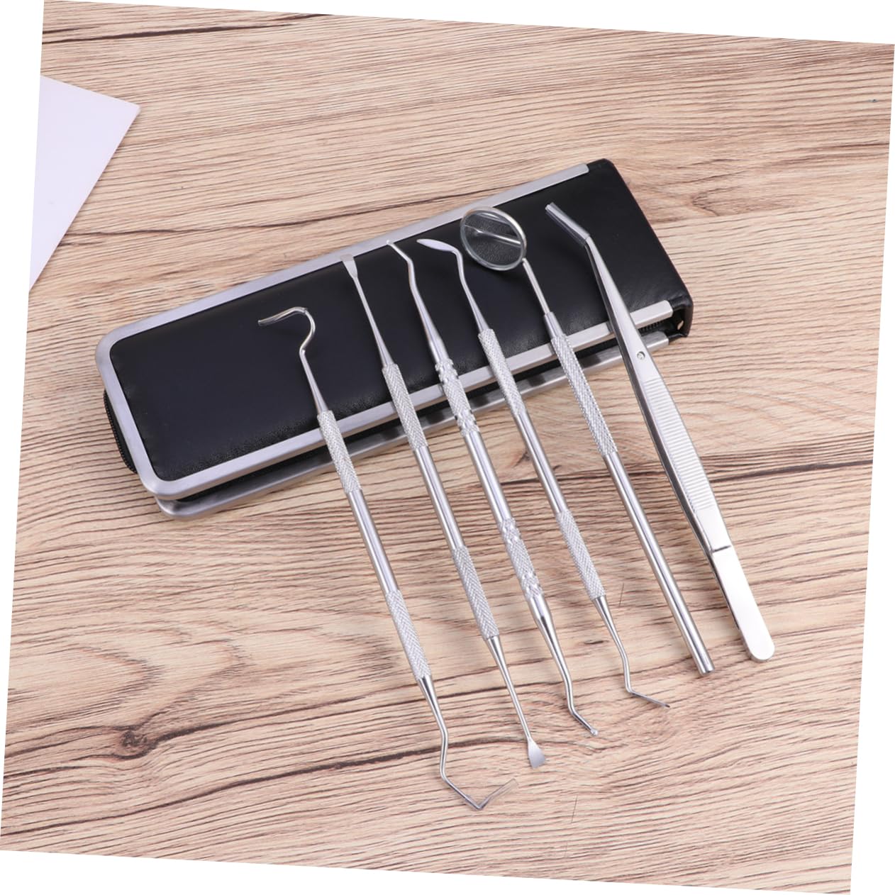 COLLBATH 6pc Set Kit Stainless Steel Oral Cleaning Tools Dentist Teeth Probe Tweezers for Home Use
