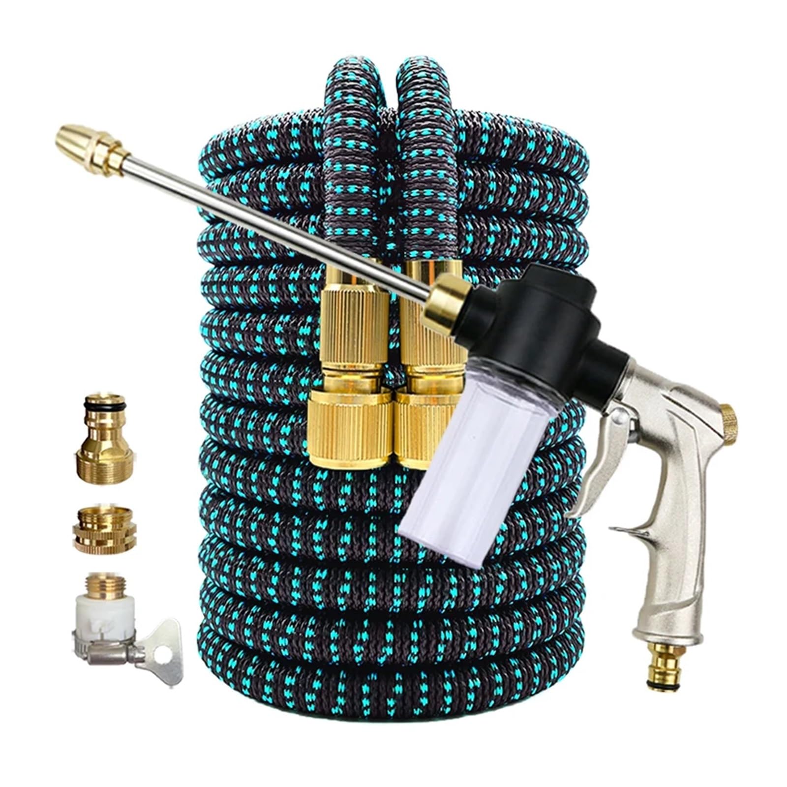 ROBAUN Garden Hose High-mass Expandable Garden Hose Extensible Hoses High Pressure Watering Pipe Shrinking Washing Car Expandable Water Pipe(Hose set 4,125FT)