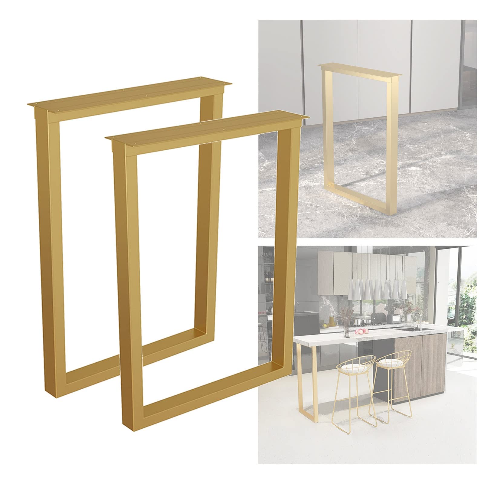 Set di 2 Gambe per mobili in Ferro Fai da Te quadrate Resistenti, Piedini di Ricambio per Tavolo da Pranzo, Gambe per tavolino Larghe 12" con Viti, per Piedini per tavolino Panca consolle