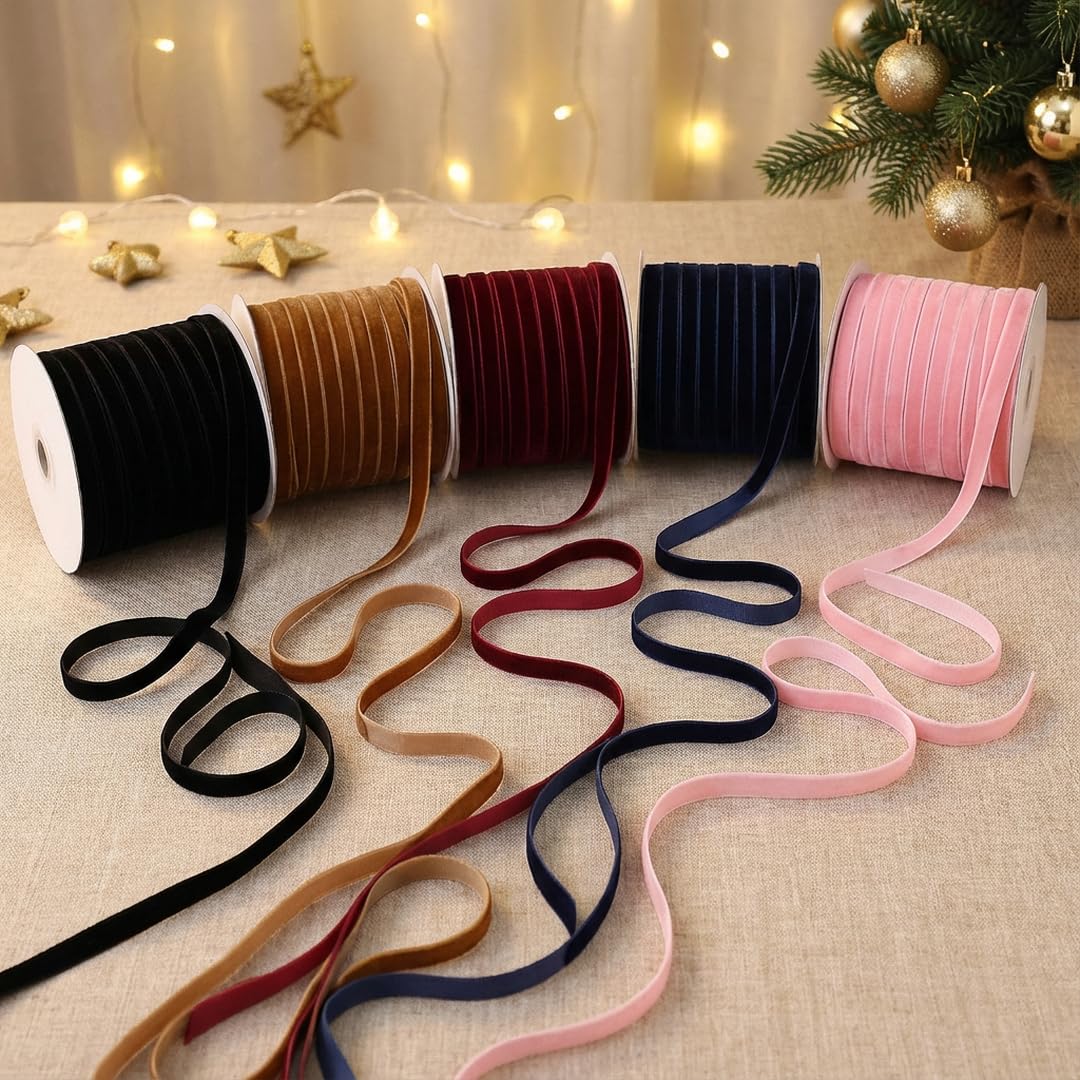 Amazon.com: 50 Yards Black Velvet Ribbon 3/8Inch Velvet Fabric