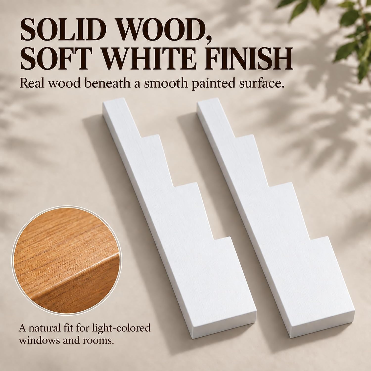 2 Pack Wooden Window Prop Sticks, Window Holders to Keep Window Up, White