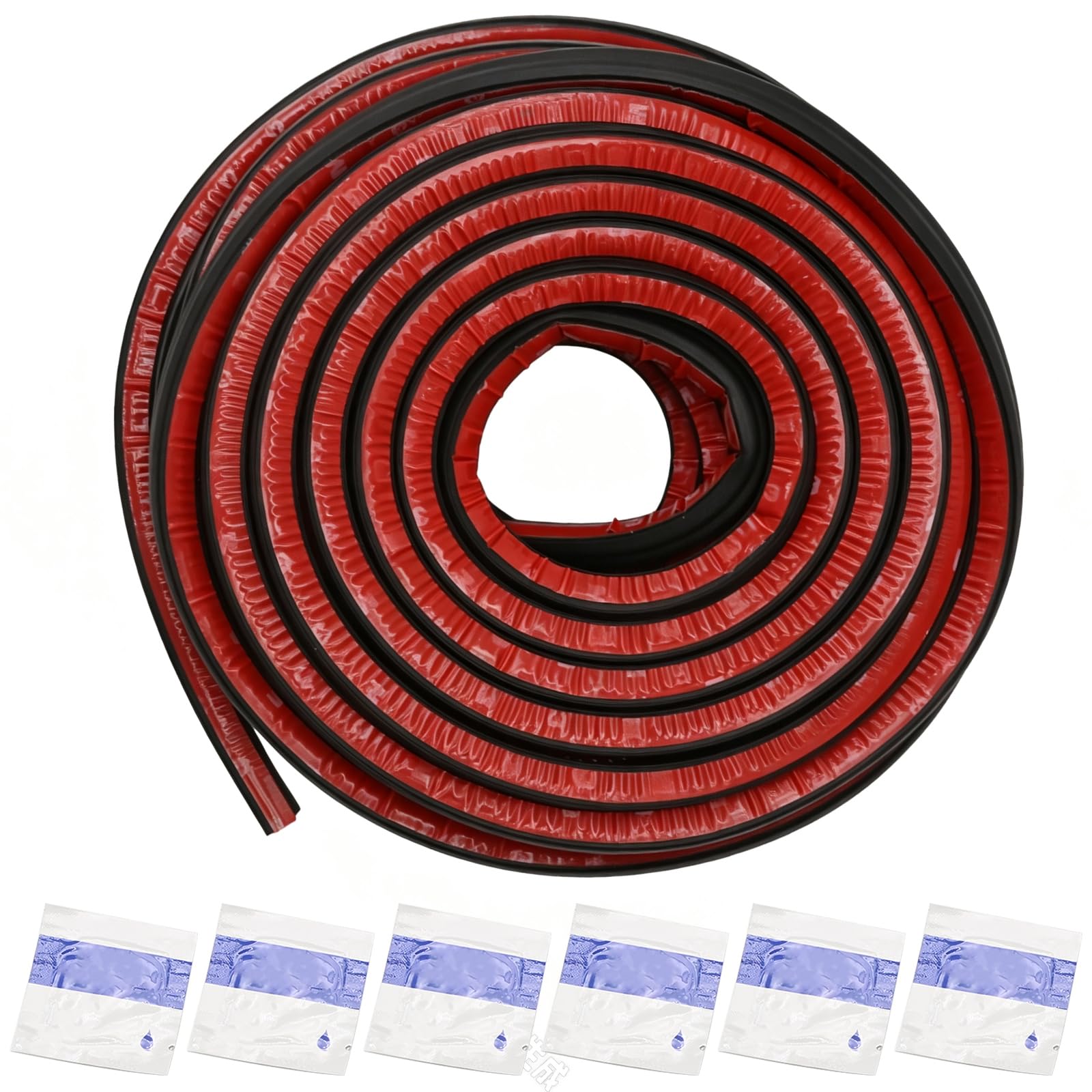 Guarnizione in gomma a doppio strato per portiera dell'auto, autoadesiva, 26 m, per auto, camion, camper e pickup, include 6 ausili adesivi
