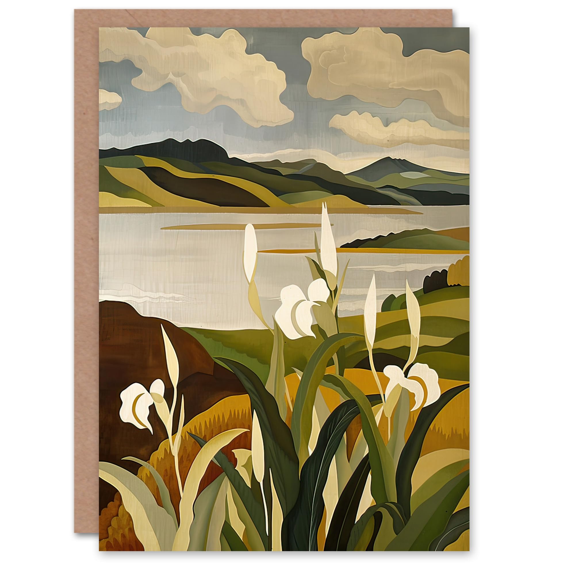 Artery8 Greeting Card Cornish Coastal Flowers Cornwall Landscape Blank For Him Or Her Art Birthday Card