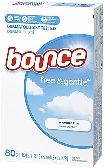 Bounce Free & Gentle, Fabric Softener Sheets, 80 Count