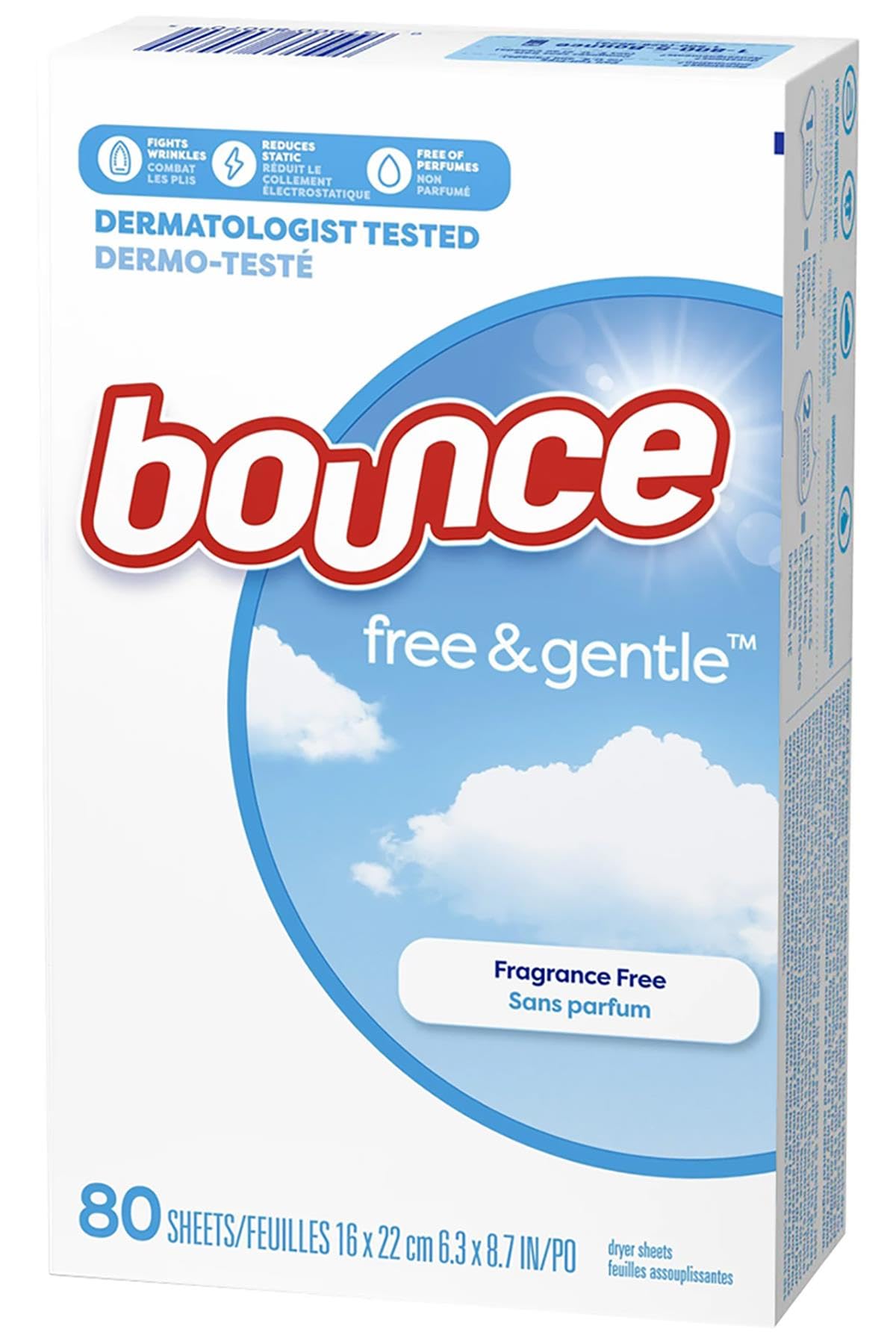 Bounce Free & Gentle, Fabric Softener Sheets, 80 Count
