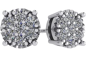 Diamond Cluster Earrings: Radiant and Ethically Created