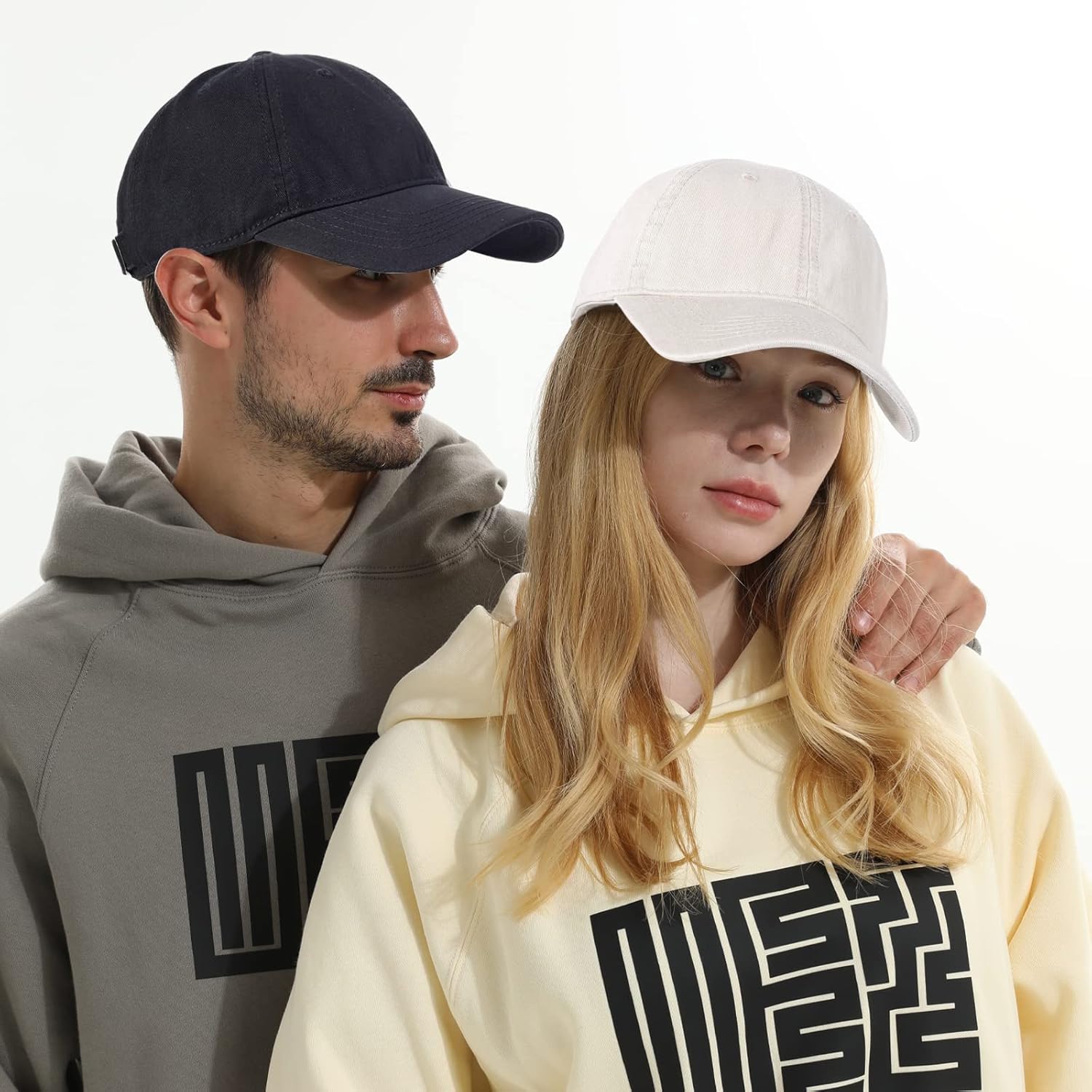 HH HOFNEN Men and Women Washed Cotton Baseball Cap Snow Classic Style Adjustable Low Profile Dad Hat - Image 7