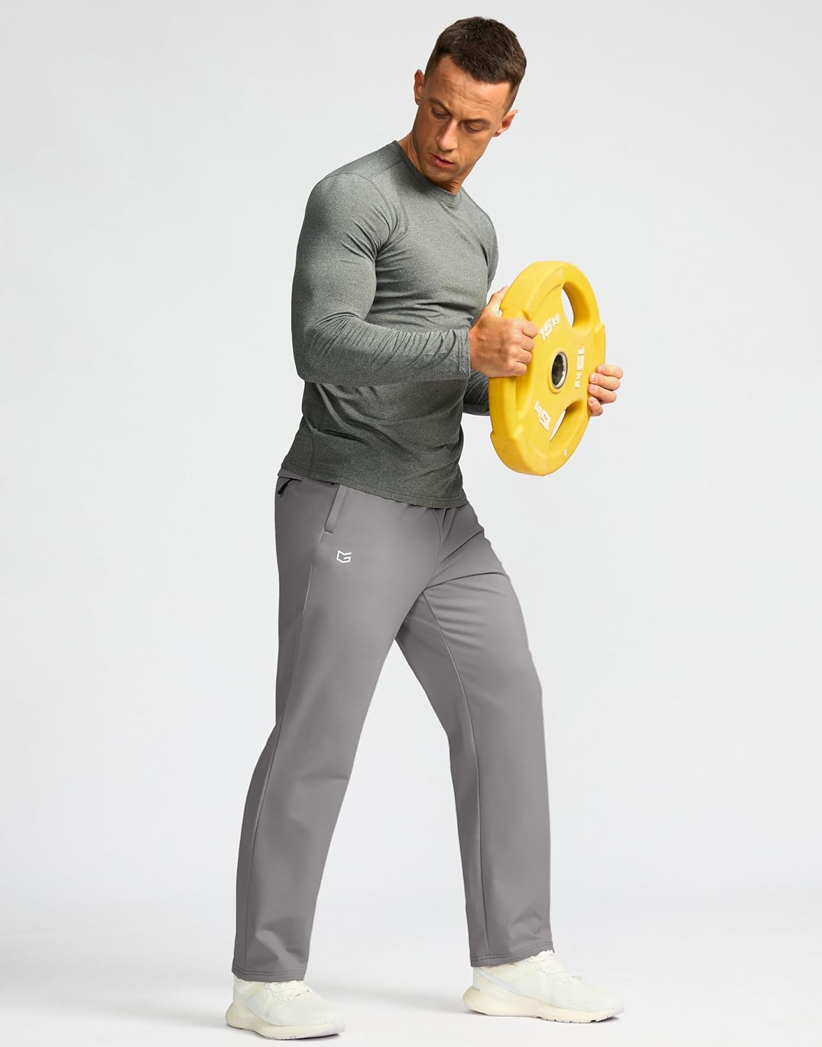 G Gradual Men's Fleece Lined Pants with 3 Zipper Pockets Water Resistant Winter Warm Hiking Pants Athletic Sweatpants for Men - Image 7