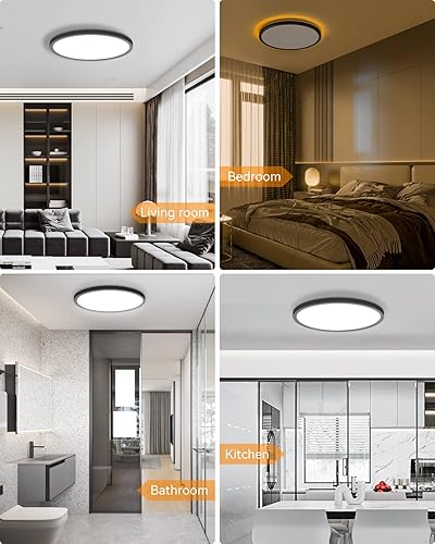 Miniatura 7 de Paquete de 2 luces LED de techo empotradas con luz nocturna 12 pulgadas24 W3200 LM 3000 K4000 K5000 K lámparas de techo LED regulables