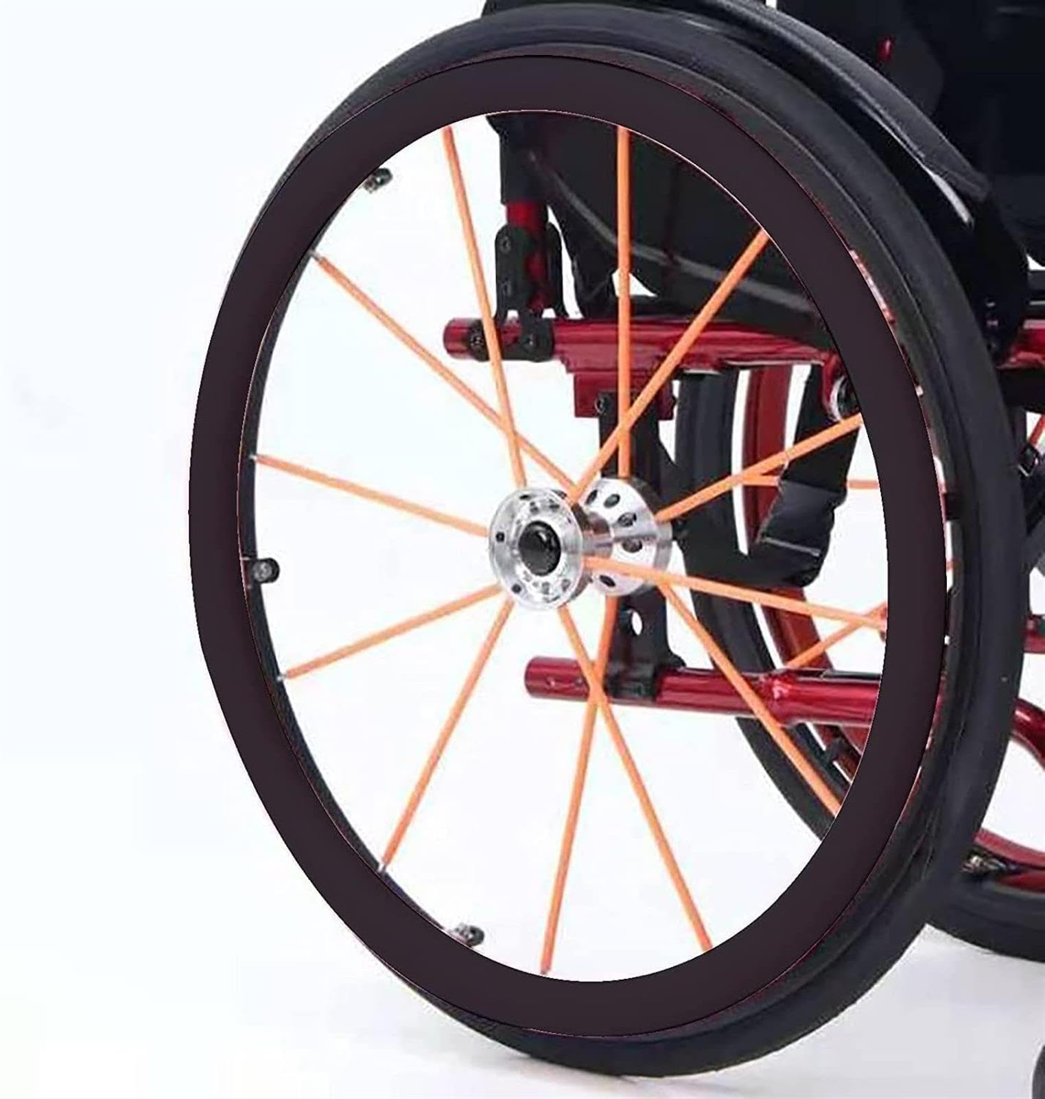 Funda para silla de ruedas de 22 pulgadas, protectores antideslizantes para llantas, agarres de rueda trasera, accesorios de anillo de empuje para una fácil movilidad