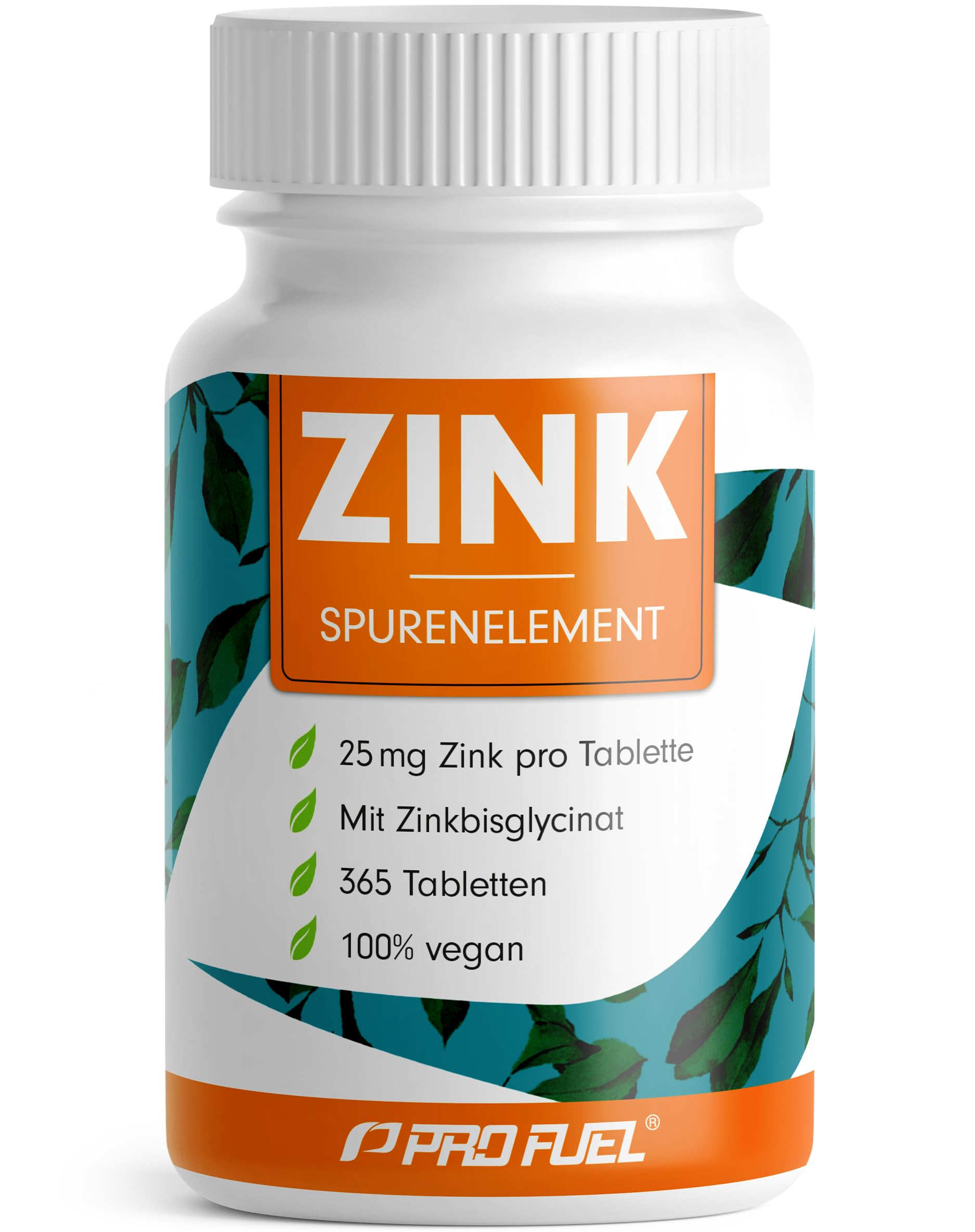 Zink 25mg - 365 Tabletten (vegan) mit Zinkbisglycinat (Zink-Chelat) für höchste Bioverfügbarkeit - laborgeprüft mit Zertifikat - optimal hochdosiert - 1 Jahresvorrat - ProFuel