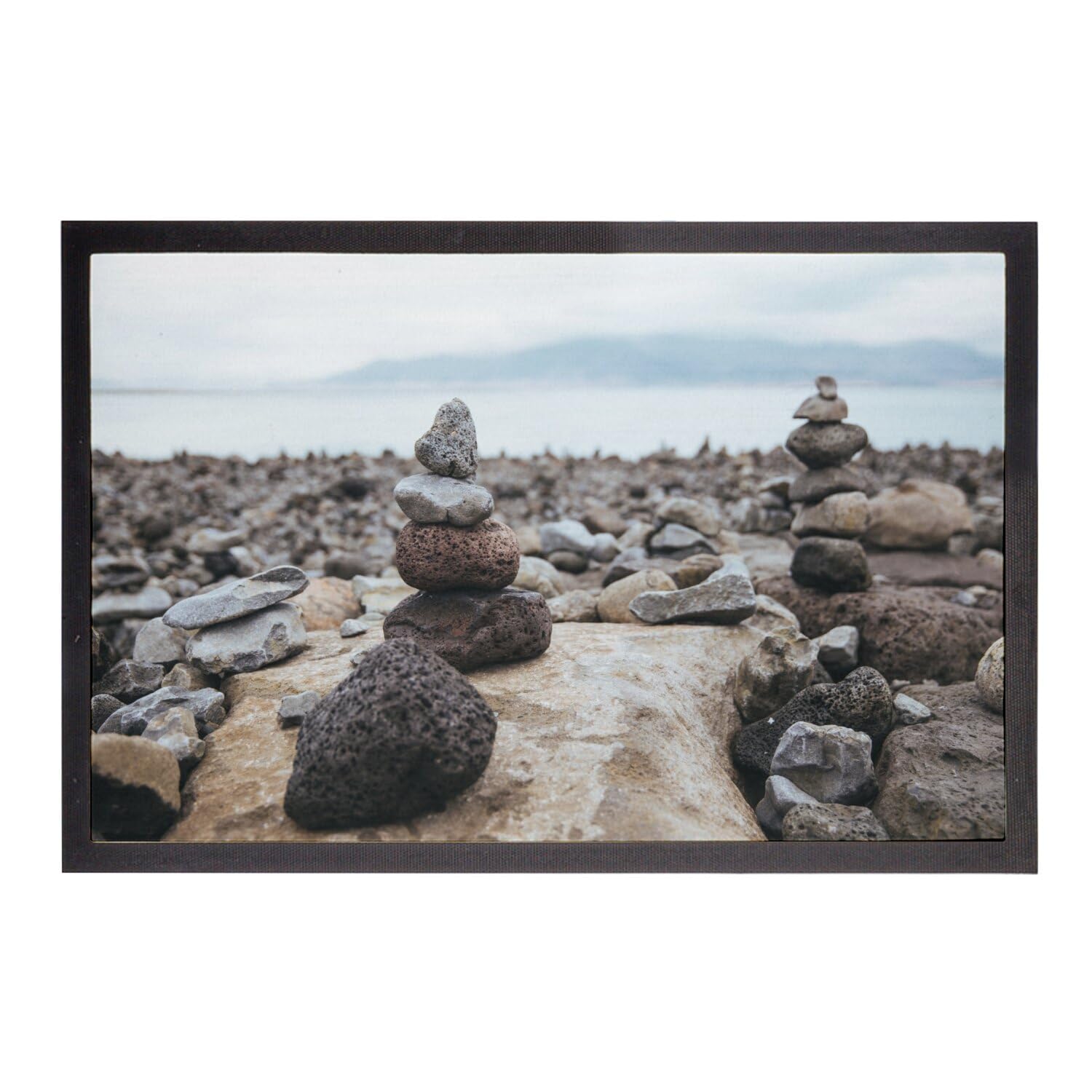 Paillasson plage zen anti saleté tapis 75x50 pour stopper les traces de pas