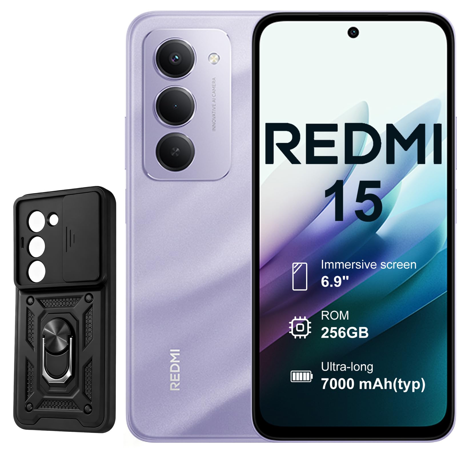 Xiaomi REDMI 15 本体 7000mAh XIAOMI Redmi 15 4G 8+256GB Smartphone – Batería 7000mAh | Pantalla