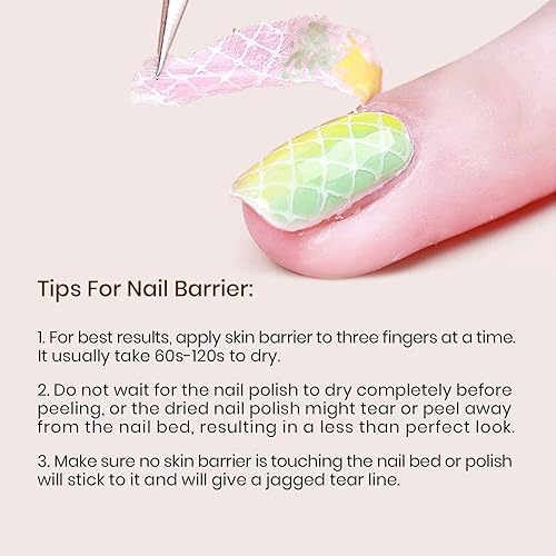 Miniatura 5 de Vishine Cinta de látex de esmalte de gel, protector de cutículas, protector de barrera de piel para esmalte de uñas, protector de barrera de látex