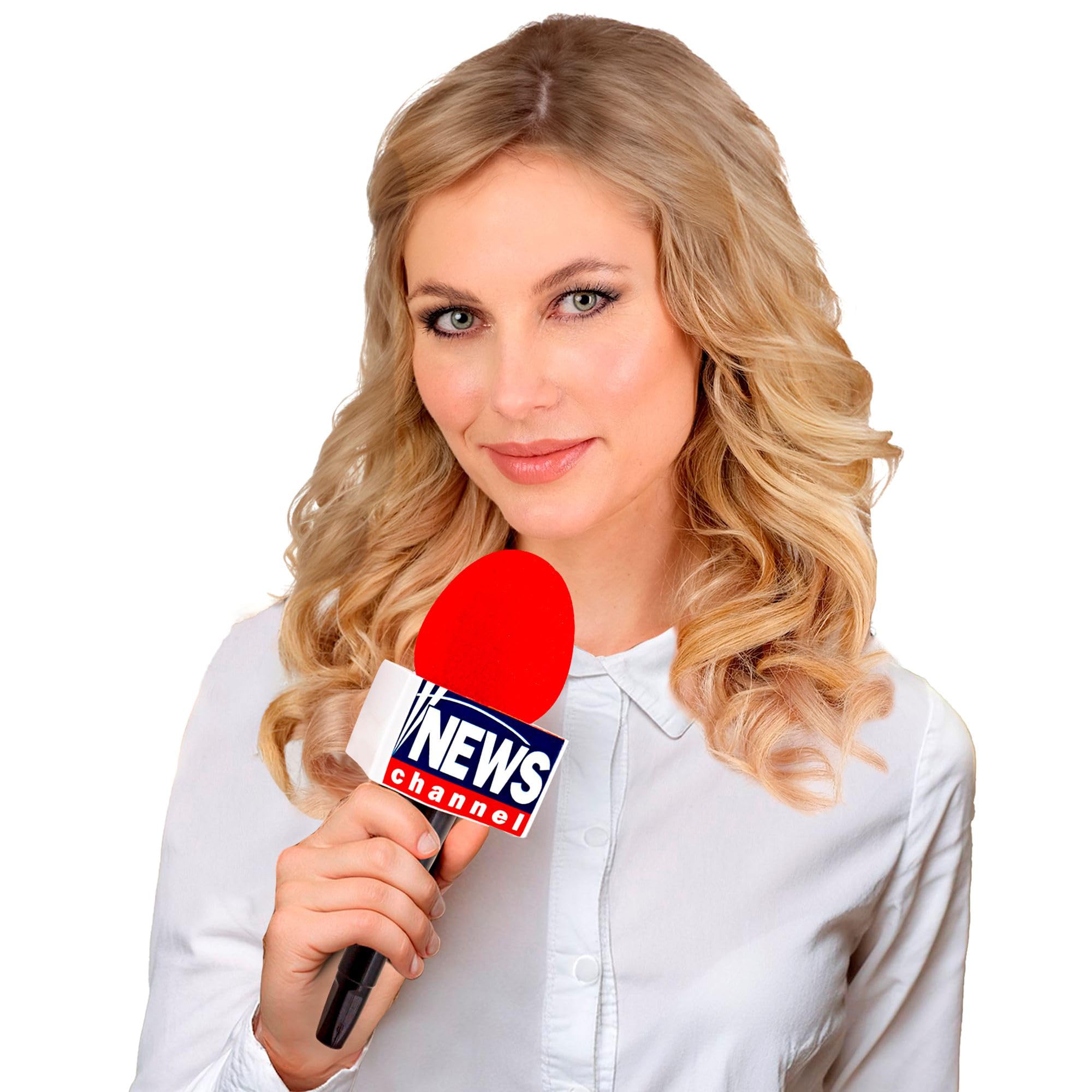 W WIDMANN MILANO Party Fashion - Mikrofon Breaking News, 25 cm, Akcesorium Prezenter, Karnawał