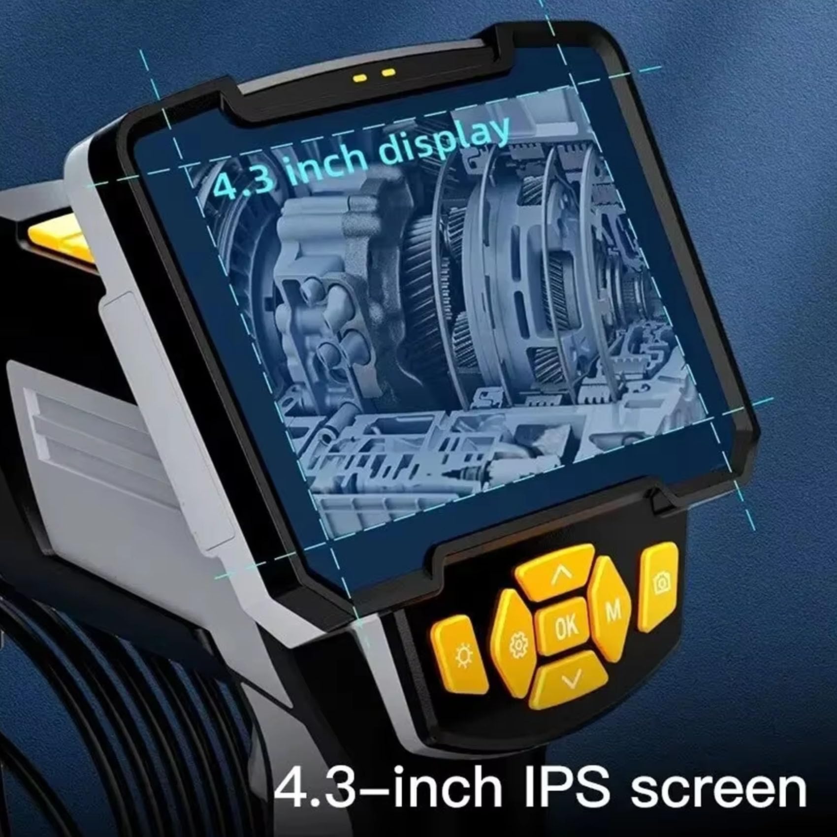 HYZHANHONG 5m, Handheld Dual Lens Endoscope Camera 8MM Front Lens Tube Inspection Endoscope 4.3-Inch Screen 1-10M Line for Pipeline Vehicle Inspection Camera