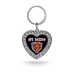 NFL Rico Industries Chicago Bears Bling 1 MOM Heart Key Chain Rhinestone Heart Keychain