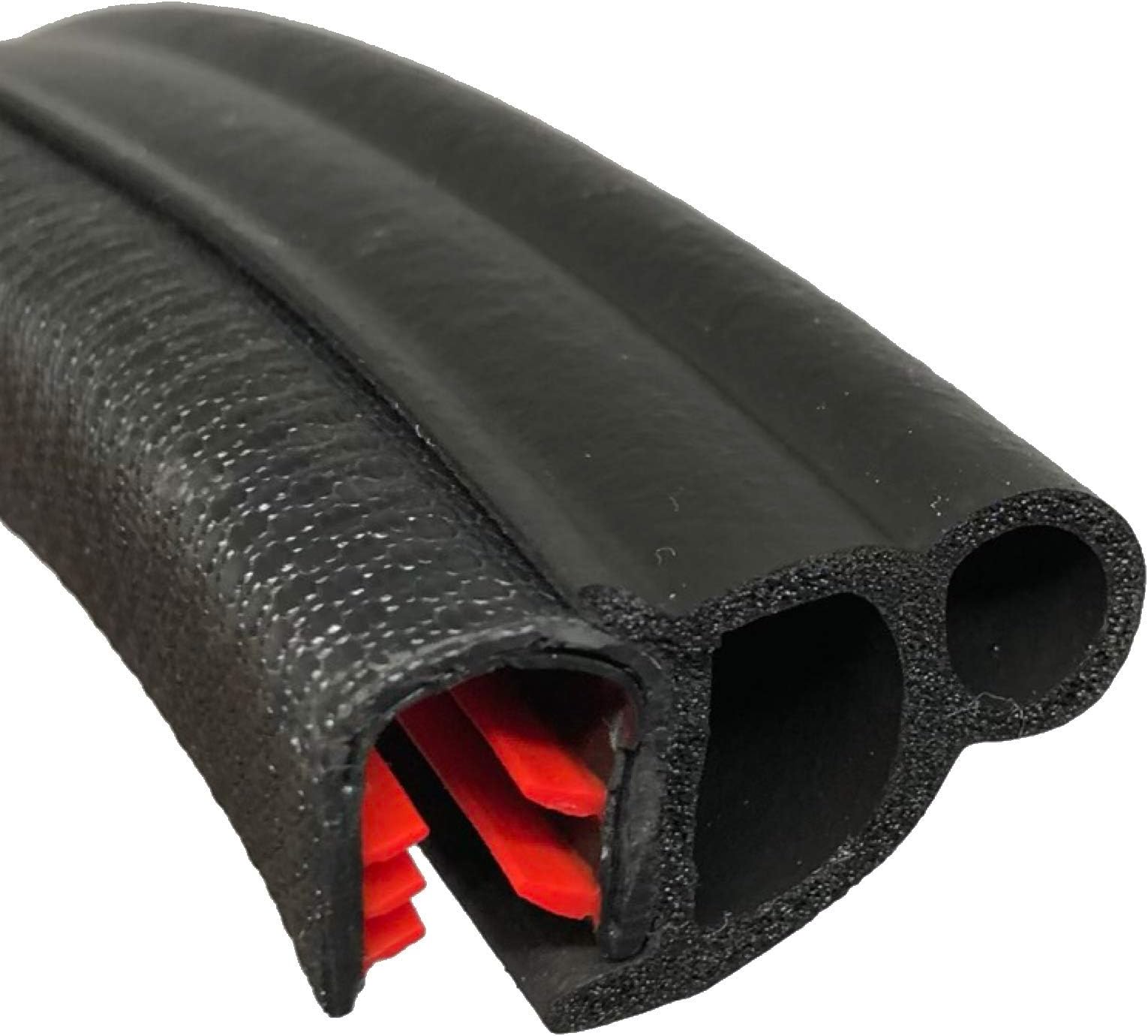Black Door Rubber Seal Large Grip Range 24.2mm Bulb Height x 6.9mm Grip Range x 17mm U Height (4 Meter)