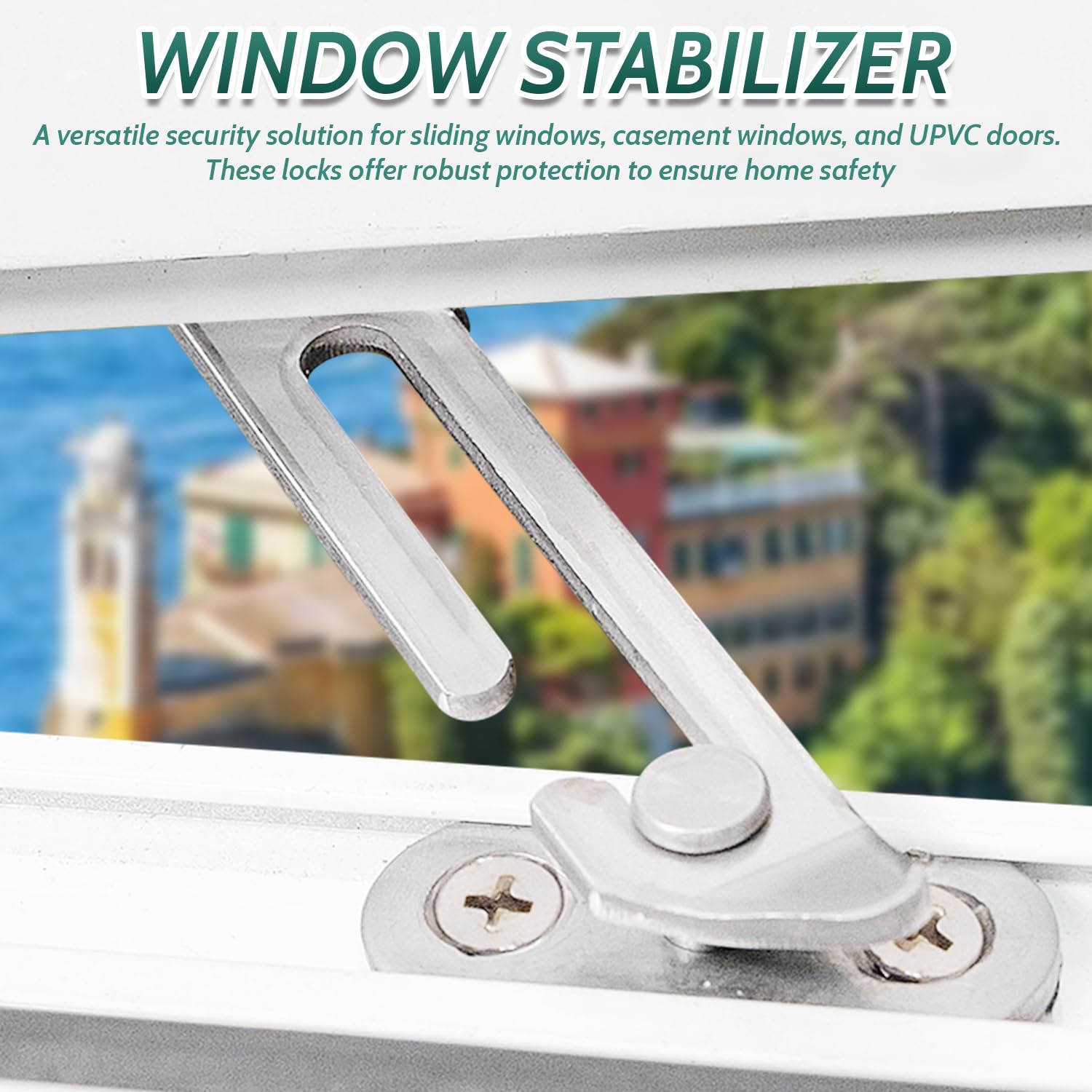 2 Pack Child Safety Window Limiter, Stainless Steel Security Restrictor with Screws - Image 3